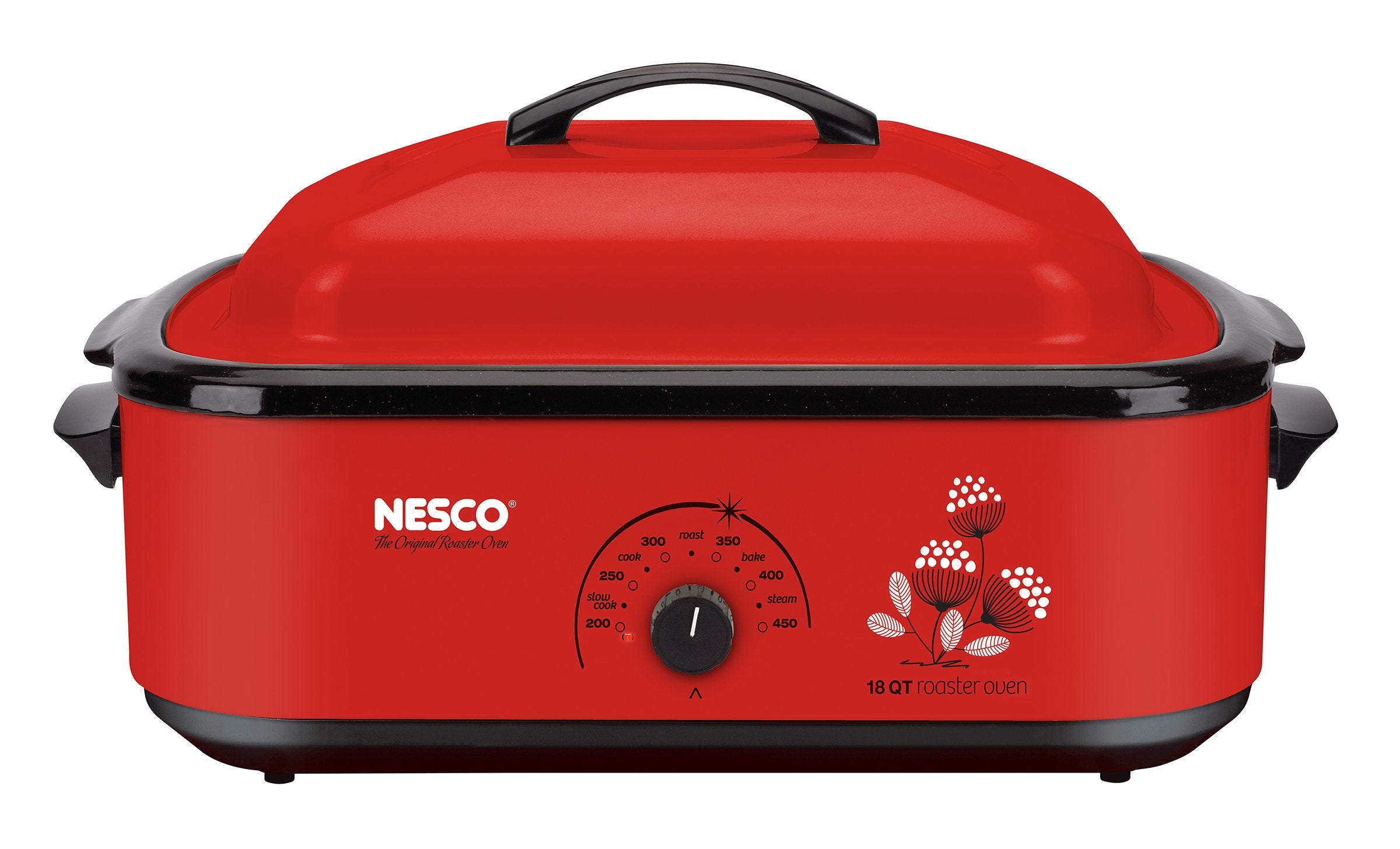 NESCO , Classic Roaster Oven with Porcelain Cookwell, Red, 18 quart, 1425 watts