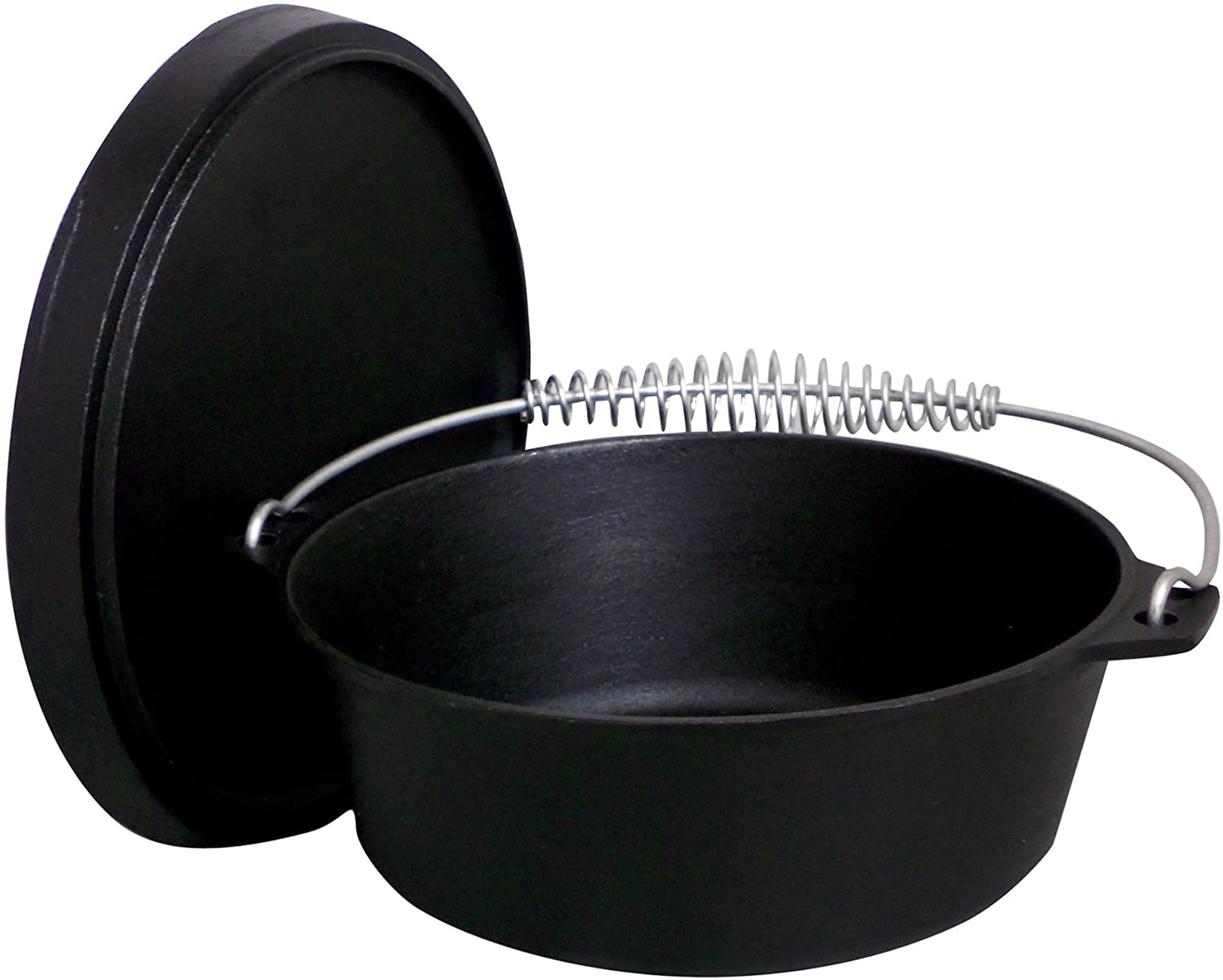 King Kooker 20 Quart Pre-Seasoned Cast Iron Dutch Oven with Lid and Wire Bail Handle- Great for Gumbo, Jambalaya, Chili, Soup an