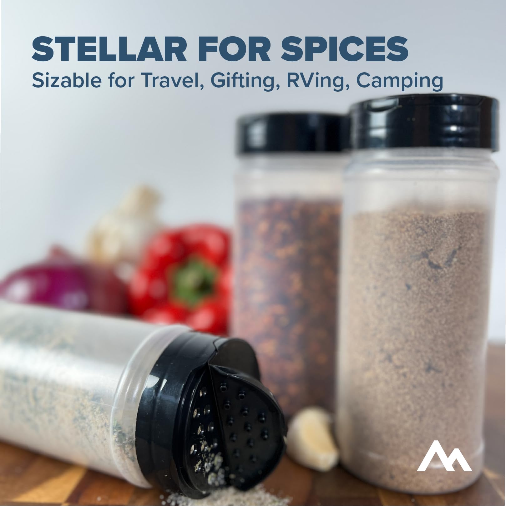 Pinnacle Mercantile Square 16oz. Spice Jars w/Sifter Lids (6-Pack) Empty  Reusable Containers for Herbs  Seasonings  Confectionary Toppings  Heavy-Duty Plastic