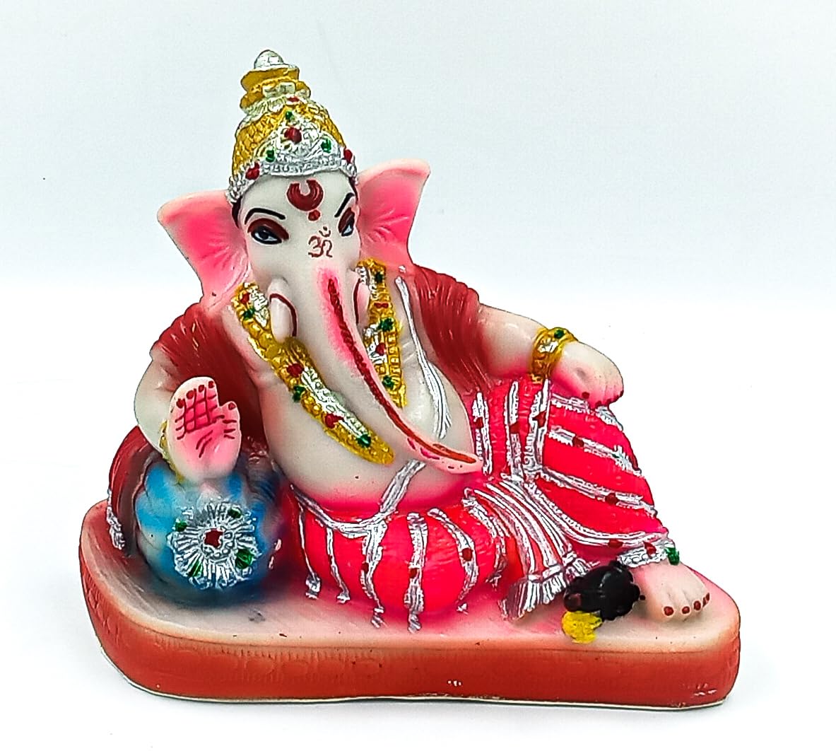 Atut Ganesh Idol, Murti In Big Size, In Multicolor, For Home Temple, Unbreakable- 20 Cm