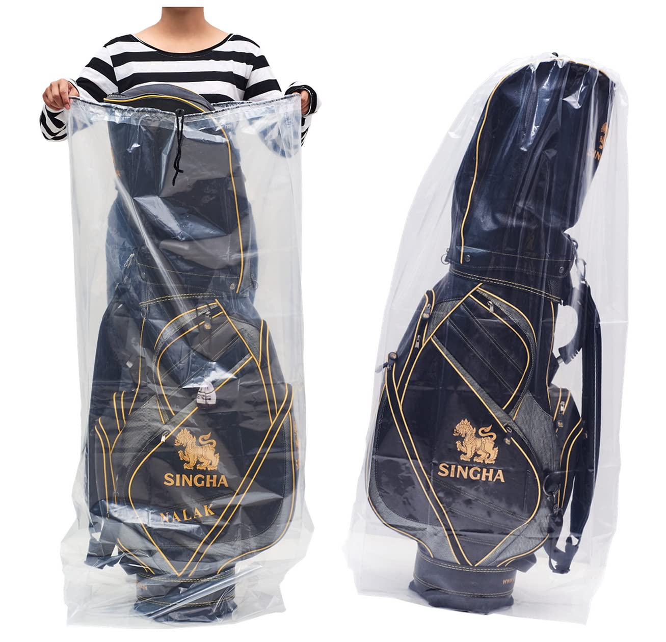Big Plastic Bags Multi-Purpose Drawstring Bag Set Dust Cover For Keeping Golf'S Bag, Picnic Mattress Good For Household Organizi