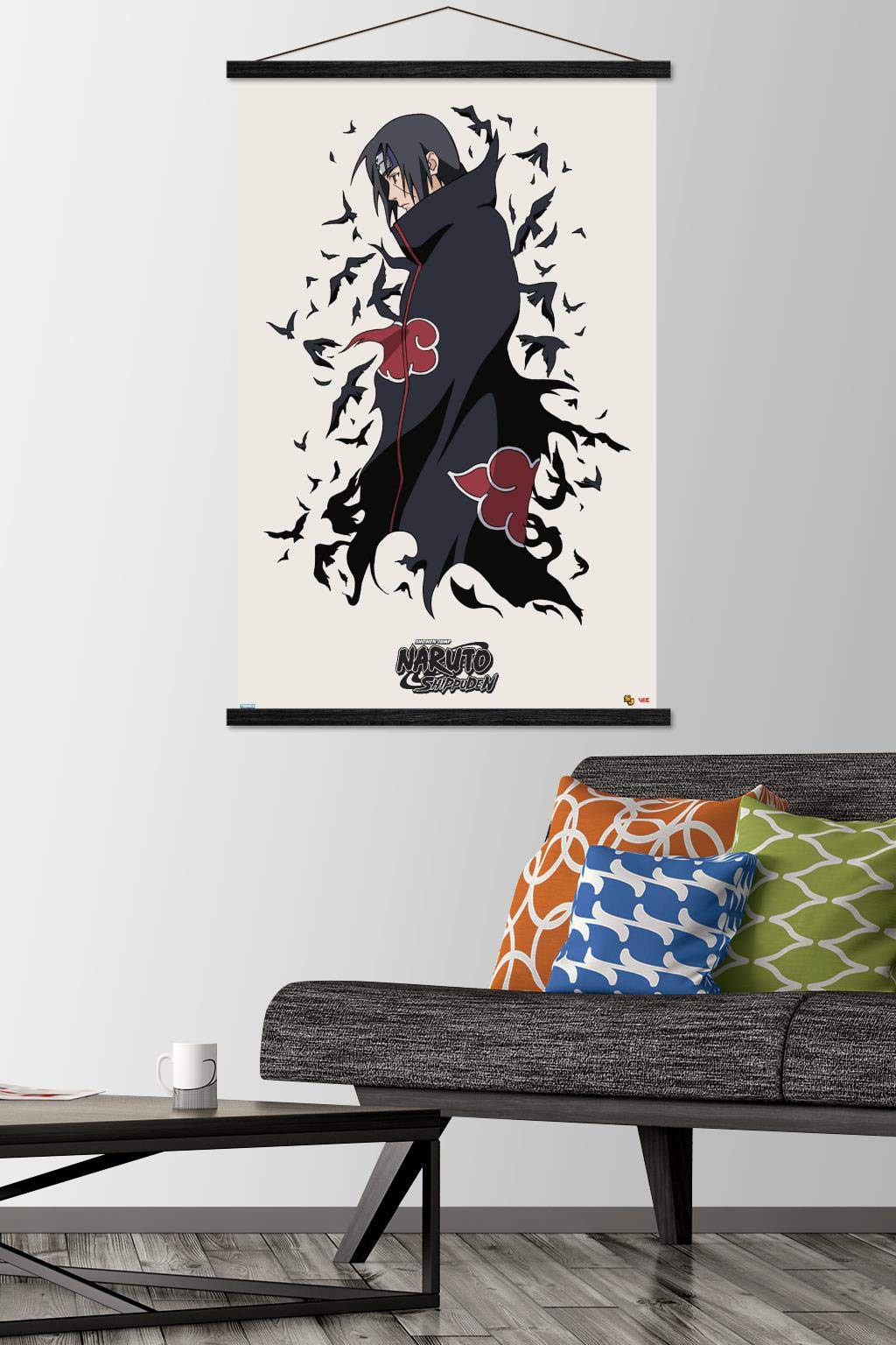 Trends International Naruto Shippuden - Itachi Wall Poster, 22.375'' X 34'', Print And Black Hanger Bundle
