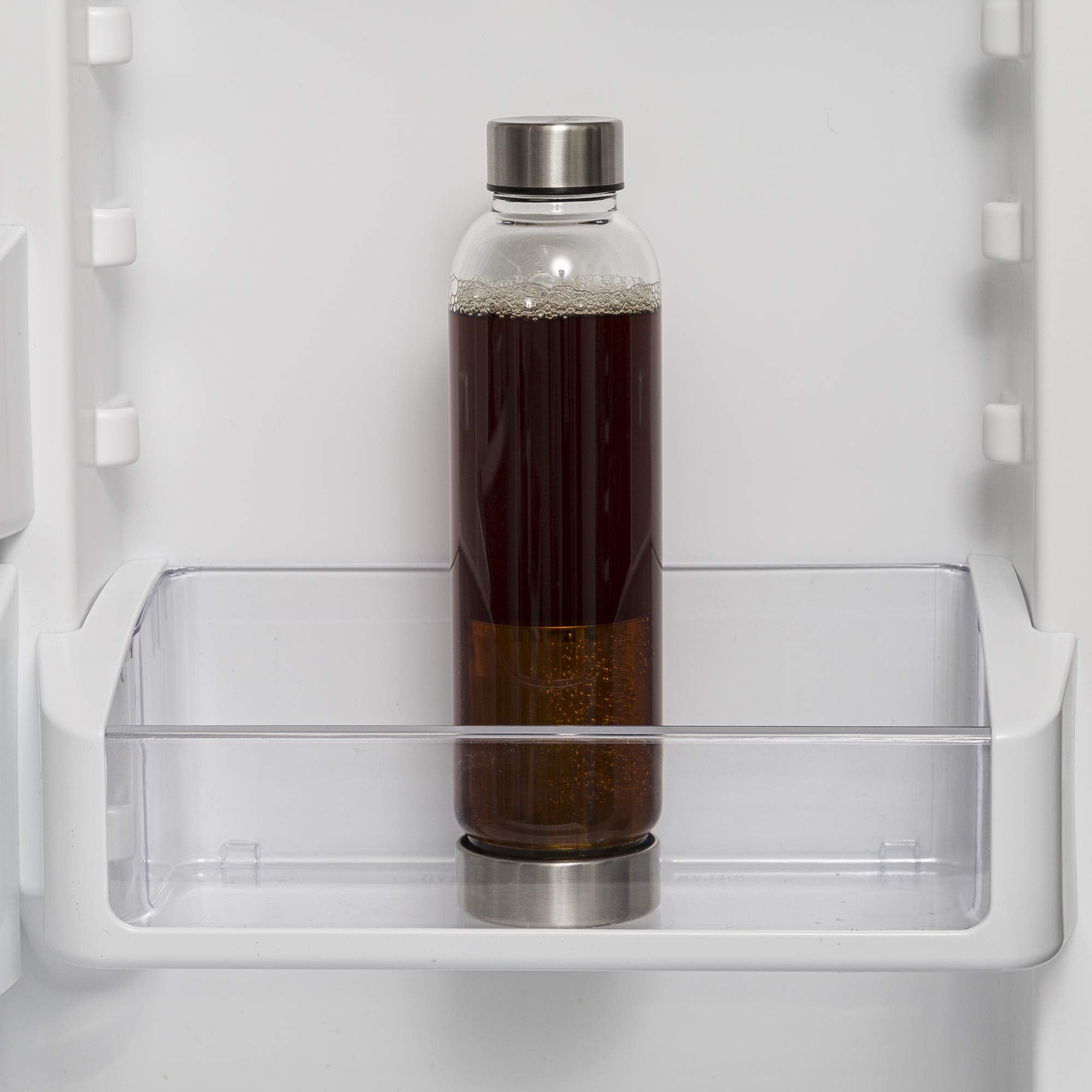 Primula Cold Brew Travel Bottle With Black Insulating Neoprene Sleeve - Borosilicate Glass And Stainless Steel Mesh Core - Dishw