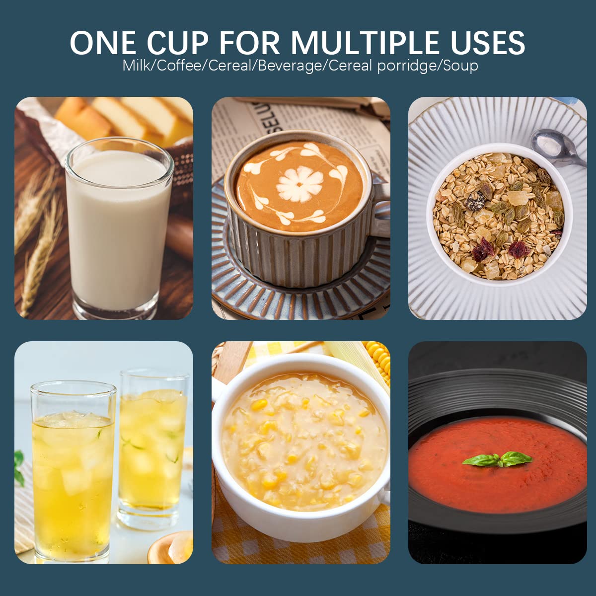 Lnq Luniqi Microwaveable Breakfast Cup With Lid And Spoon