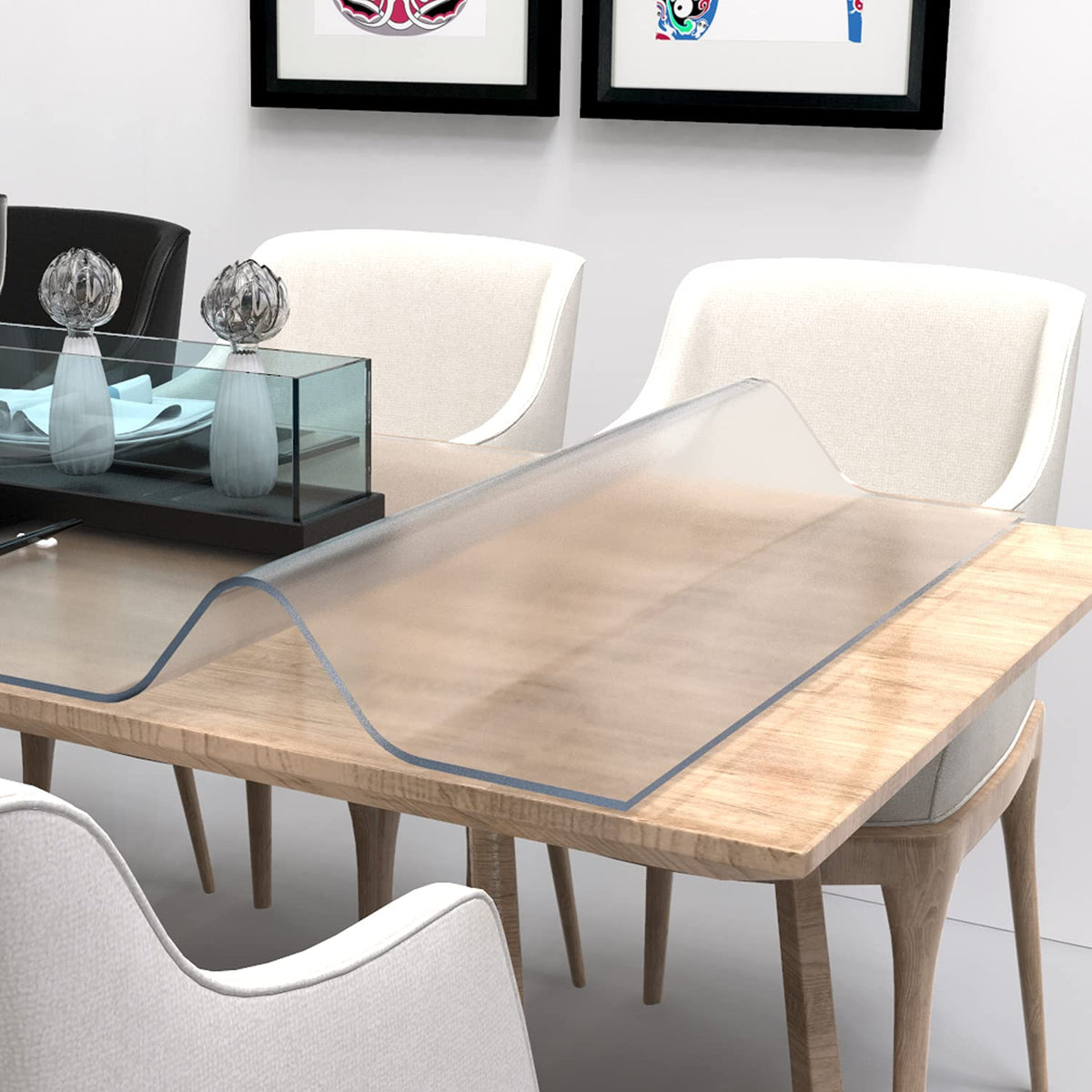 Etechmart 40 X 78 Inches Frosted Pvc Table Cover Protector, 1.5Mm Thick Non-Slip Desk Pad, Water Resistant Vinyl Table Cover For