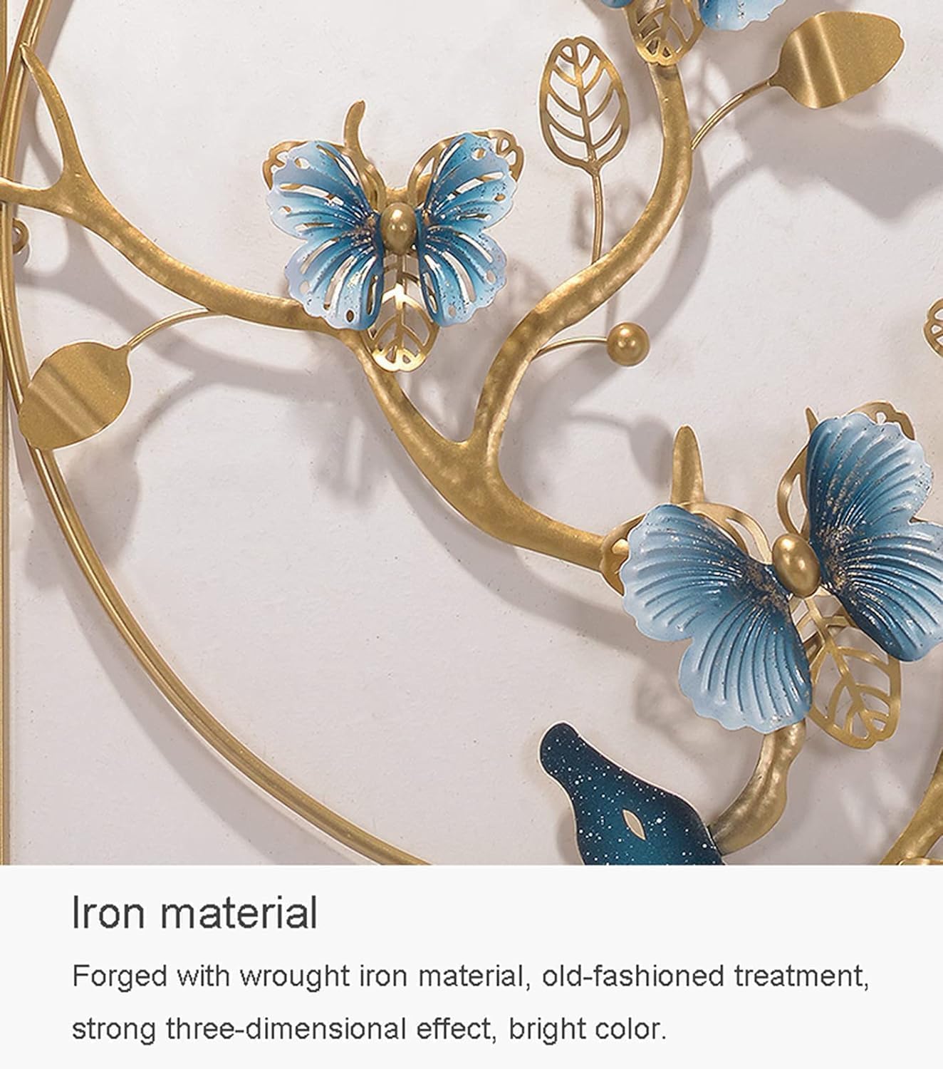 MANMOHINI CREATIONS Deer And Butterfly With LED Metal Frame Wall Dcor Entrance/Wall Hanging For Living Room, Bedroom, Home Offic