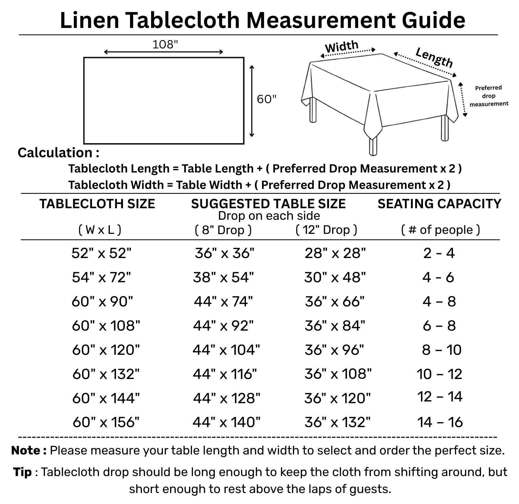 Solino Home Linen Black Tablecloth 60 x 108 Inch - 100% Pure Linen Rectangular Tablecloth - Machine Washable Table Cloth for Fal