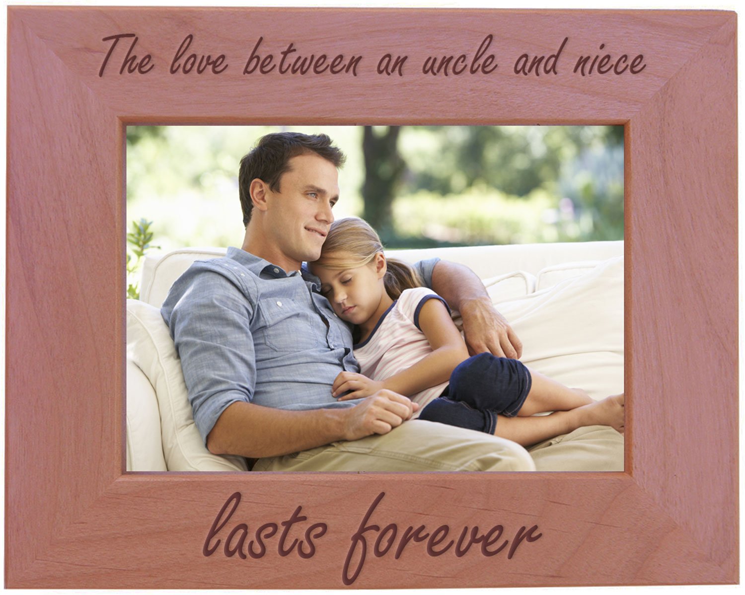 CustomGiftsNow The love between an Uncle and Niece lasts forever Natural Alder Wood Engraved Tabletop/Hanging Photo Picture Fram