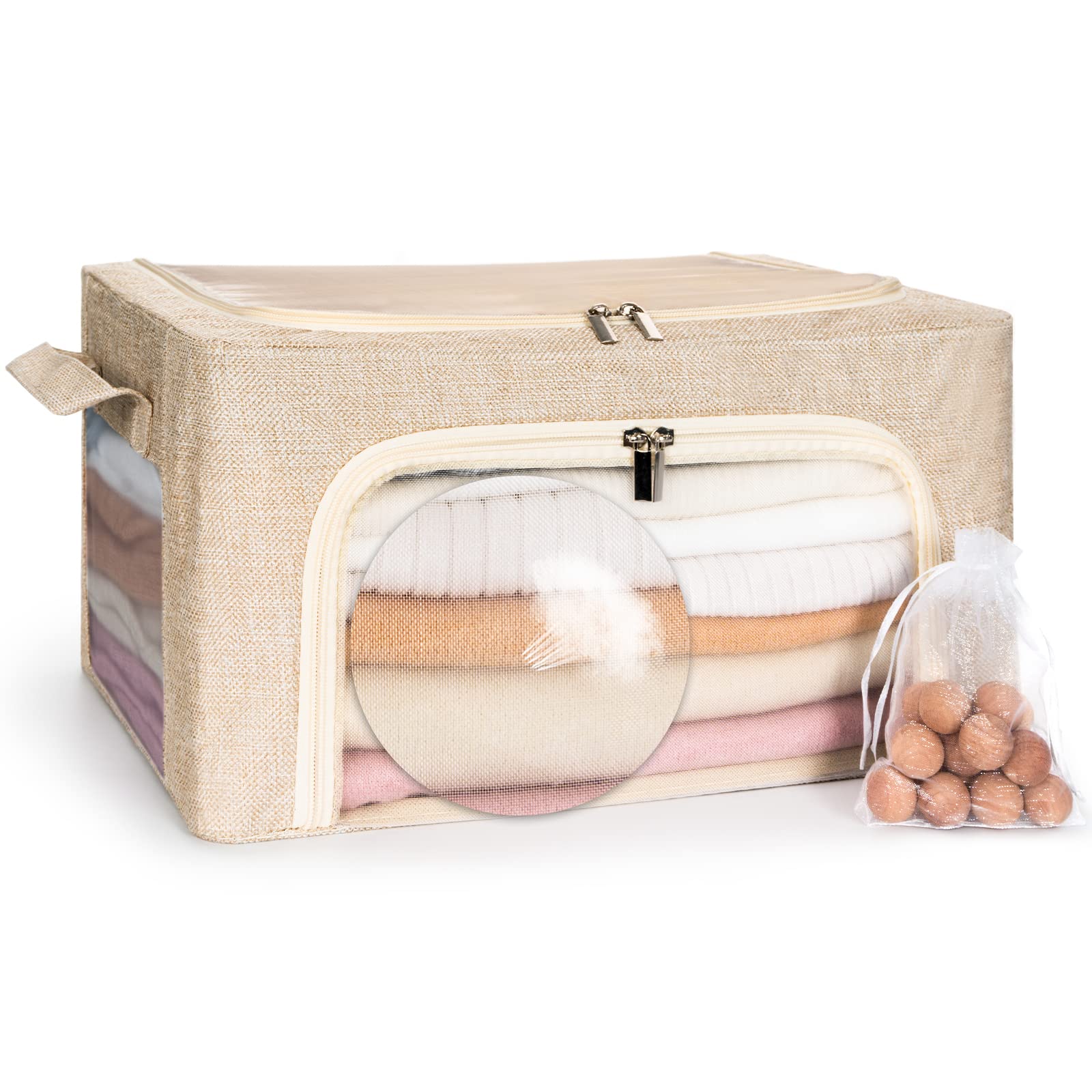 22L Cashmere Sweater Storage Bag With Natural Cedar Balls | Breathable Cashmere Storage Bag Friendly For Knitwear Merino Wool/Kn