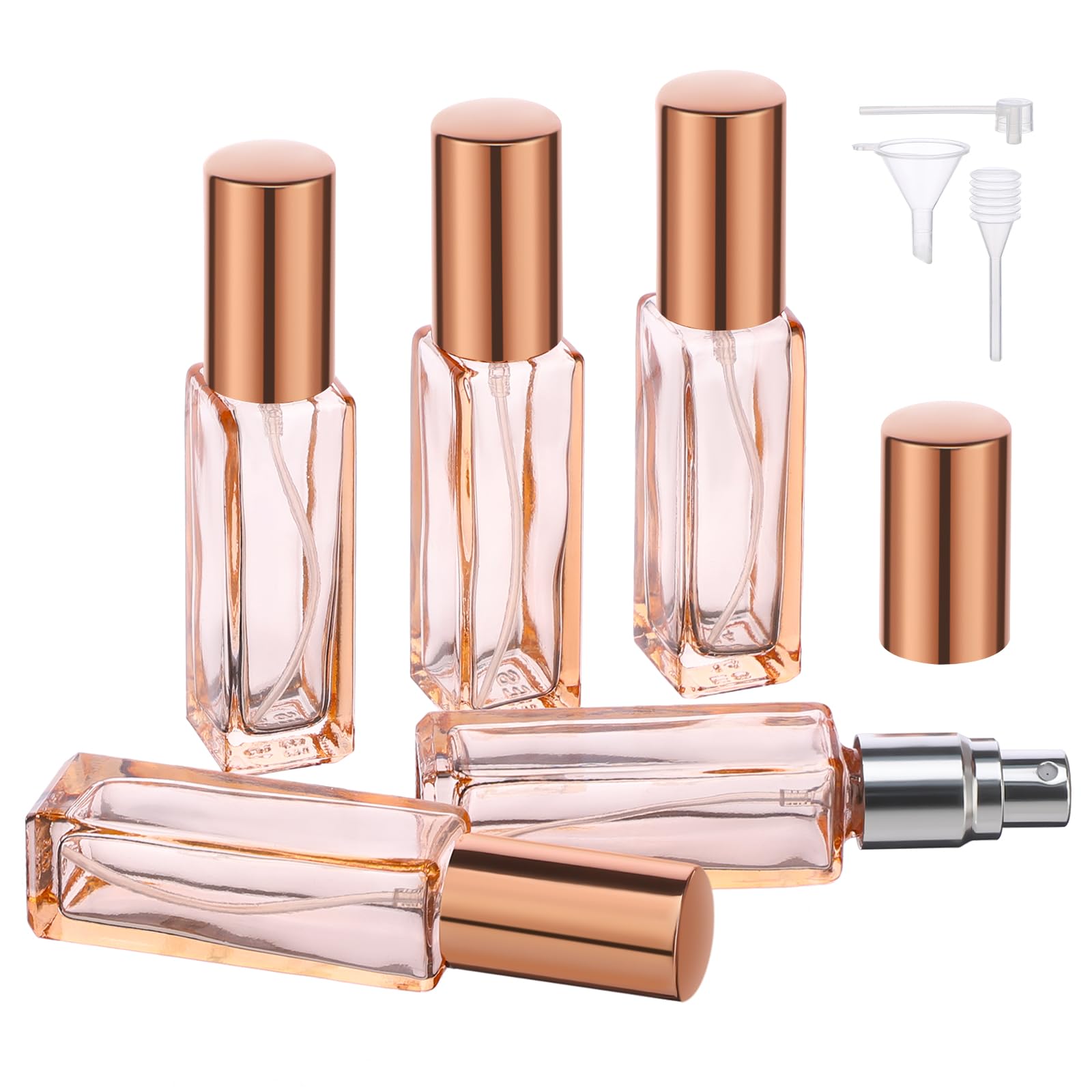 Segbeauty Portable Mini Perfume Atomizer Bottle, 5Pcs Empty Refillable Cologne Spray Bottles, 10Ml Small Travel Glass Perfume Bo