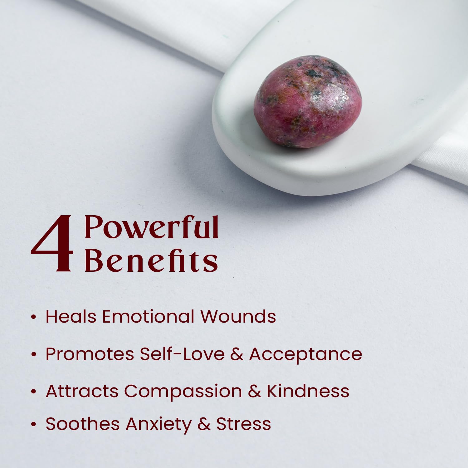 Astrotalk Rhodonite Tumble | Heart Chakra Stone for Emotional Healing, Self-Love & Compassion | Office Table Decoration & Living Room Showpiece | Gift for Man & Woman