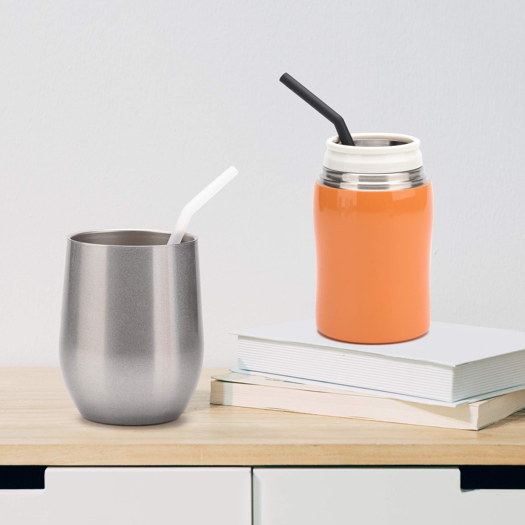 Reusable Black Silicone Straws For Toddlers & Kids - 12 Pcs Flexible Short Drink 6.7'' Straws For 6-12 Oz Yeti/Rtic/Ozark Tumble