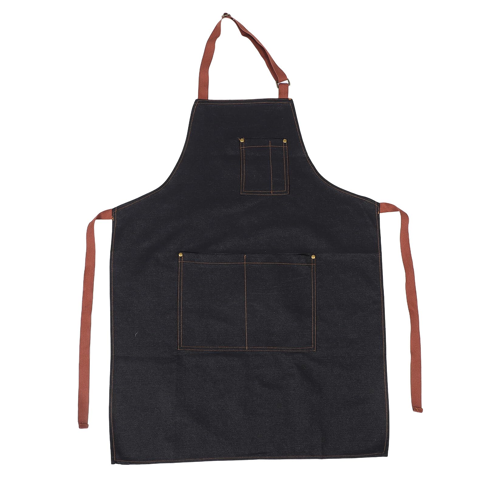 Toyandona Denim Apron With Neck Strap Adjustable Unisex Bib Apron With Pockets For Home Cooking And Professional Work Kitchen Us