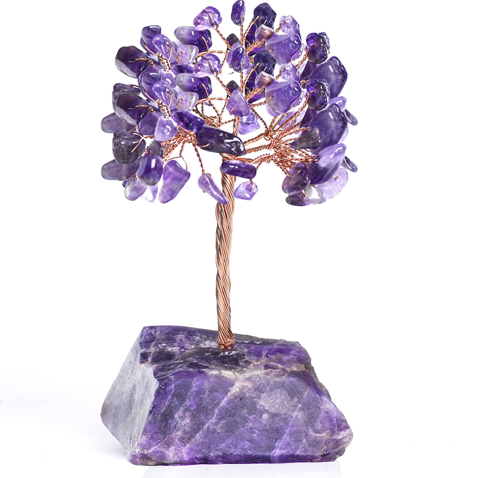 Ytbeoxk Amethyst Crystal Tree of Life,Money Tree Decorations,Crystals and Healing Stones,Reiki Positive Energy Gemstones Tree,Pu