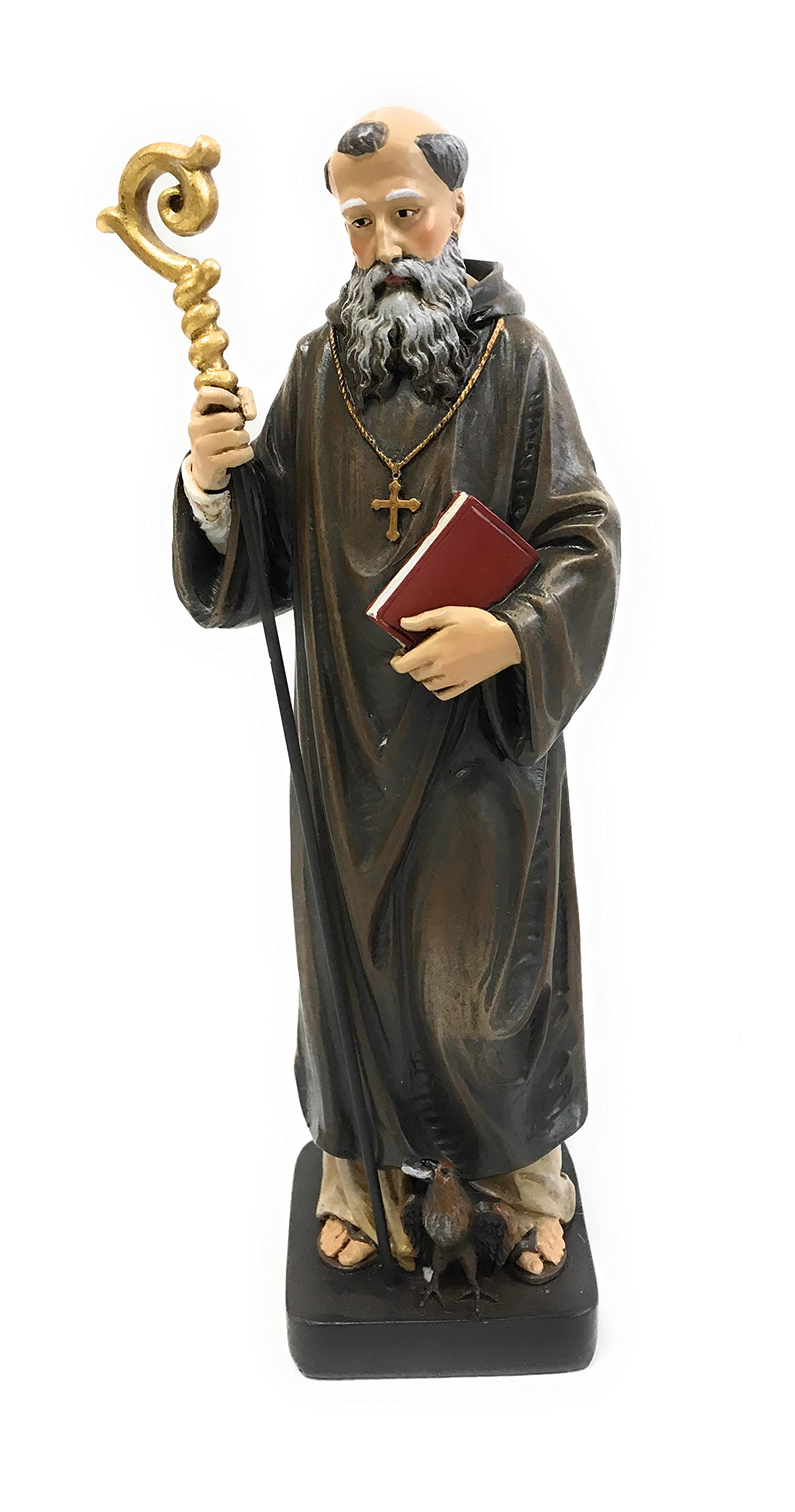 Avalon Gallery Toscana Collection Figurine Catholic Saints Statue Gift Boxed, 8-Inch, Saint Benedict