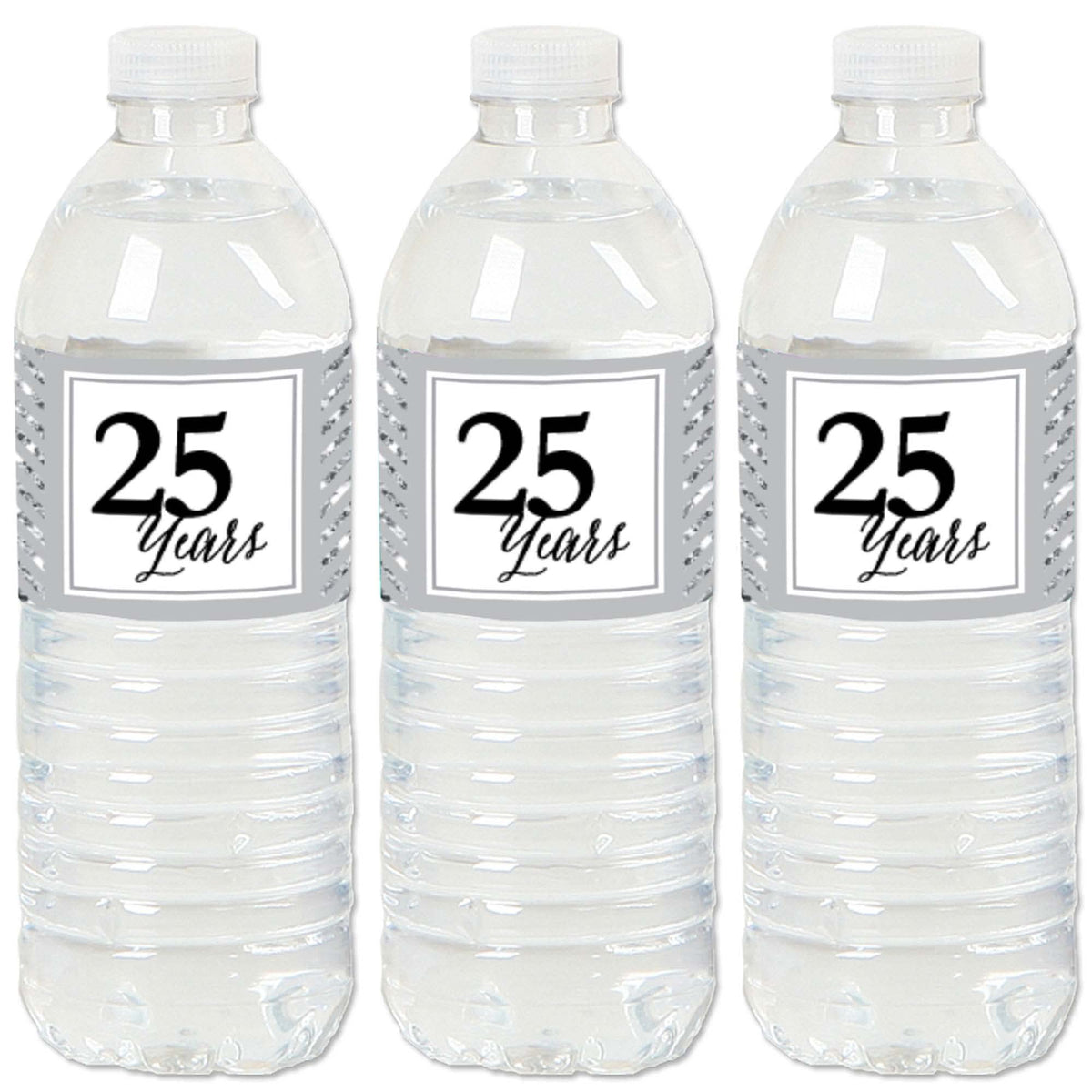 Big Dot Of Happiness We Still Do - 25Th Wedding Anniversary - Anniversary Party Water Bottle Sticker Labels - Set Of 20