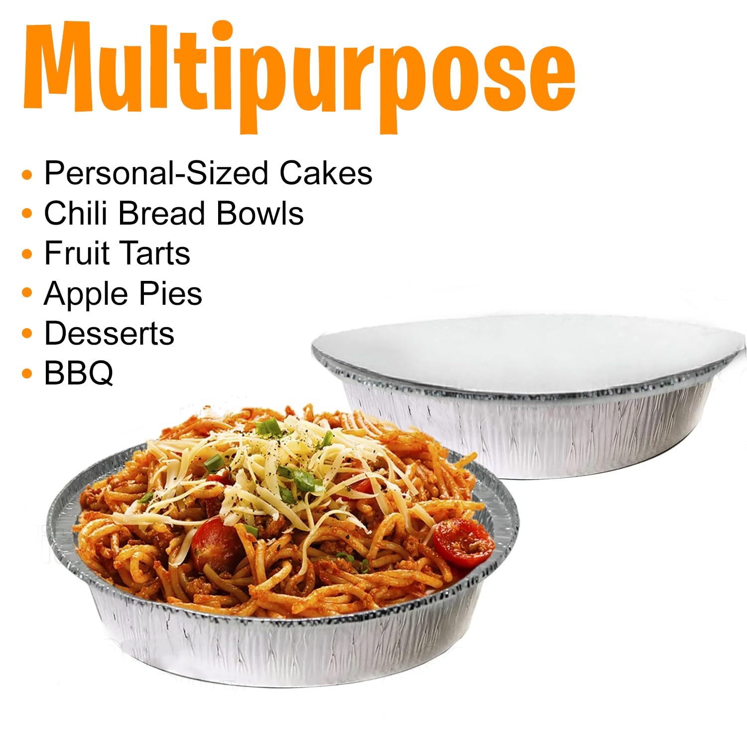 Fonteme Round Aluminum Foil Pan With Board Lids - 20 Pack | 7 Inch Circular Aluminum Pie Pans | Bpa-Free, Freezer & Oven Safe |