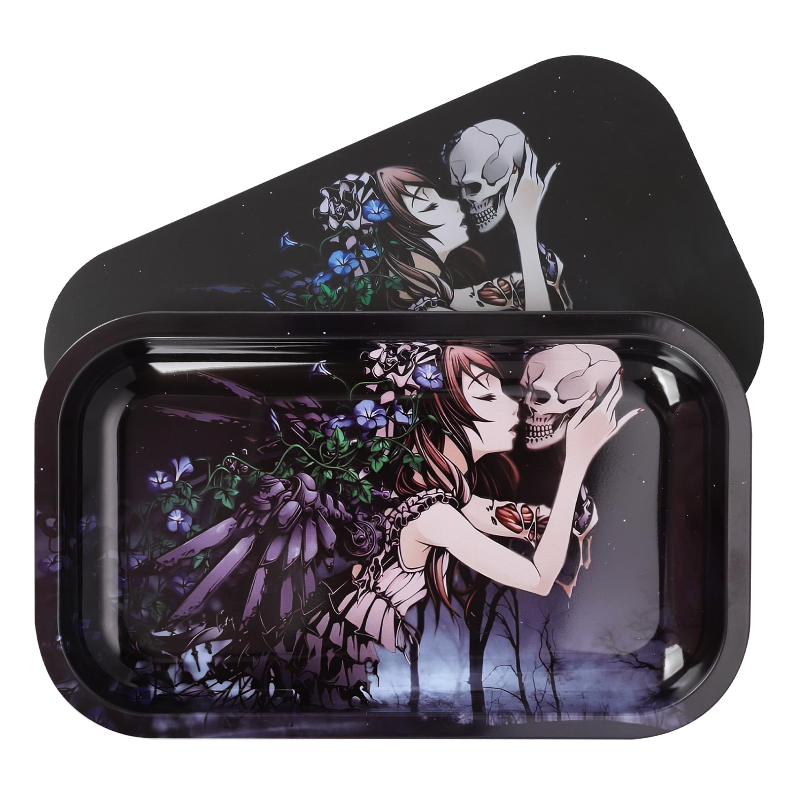Metal Tray With Pvc Soft Magnetic Lid Cover Large Cute Decorative Tray Serving Trays For Home Decor, Coffee Table, Tea, Snacks, 