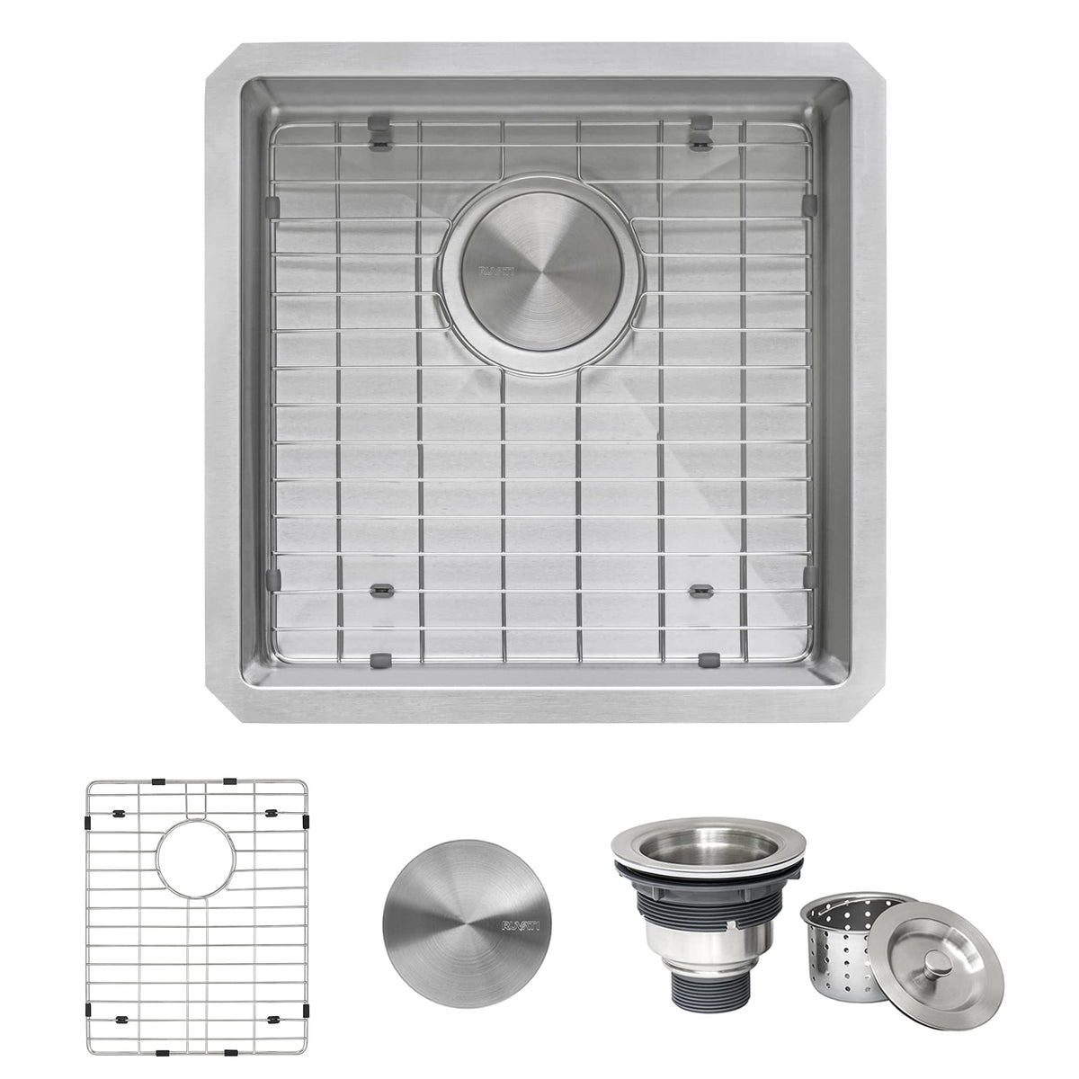 Ruvati 18 Inch Undermount Bar Prep 16 Gauge Kitchen Sink Round Corners Stainless Steel Single Bowl - Rvh7118