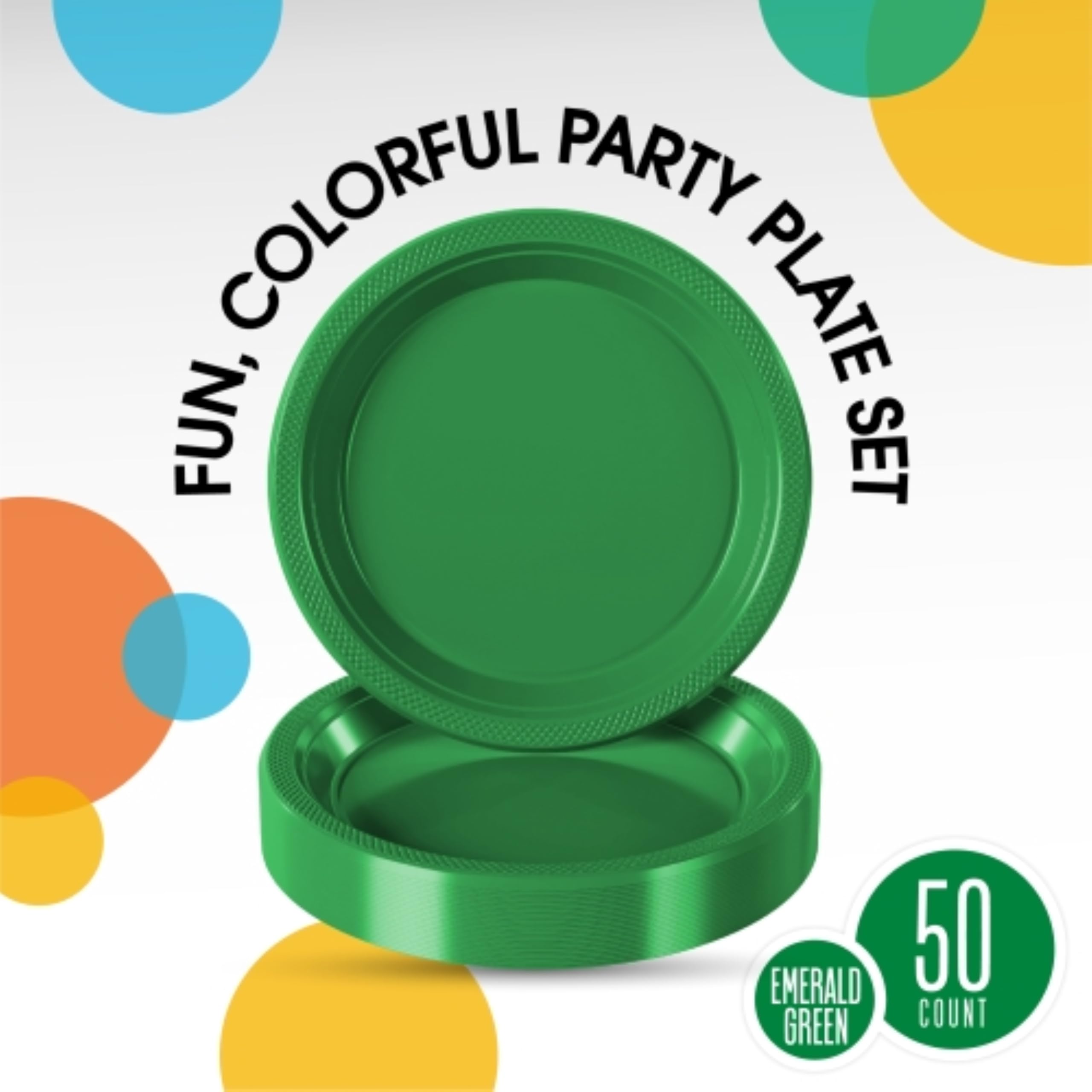 Exquisite Green Plastic Plates For Party 9 Green Disposable Plates For Party Supplies 50 Pcs Disposable Dinner Plate Heavy Dut