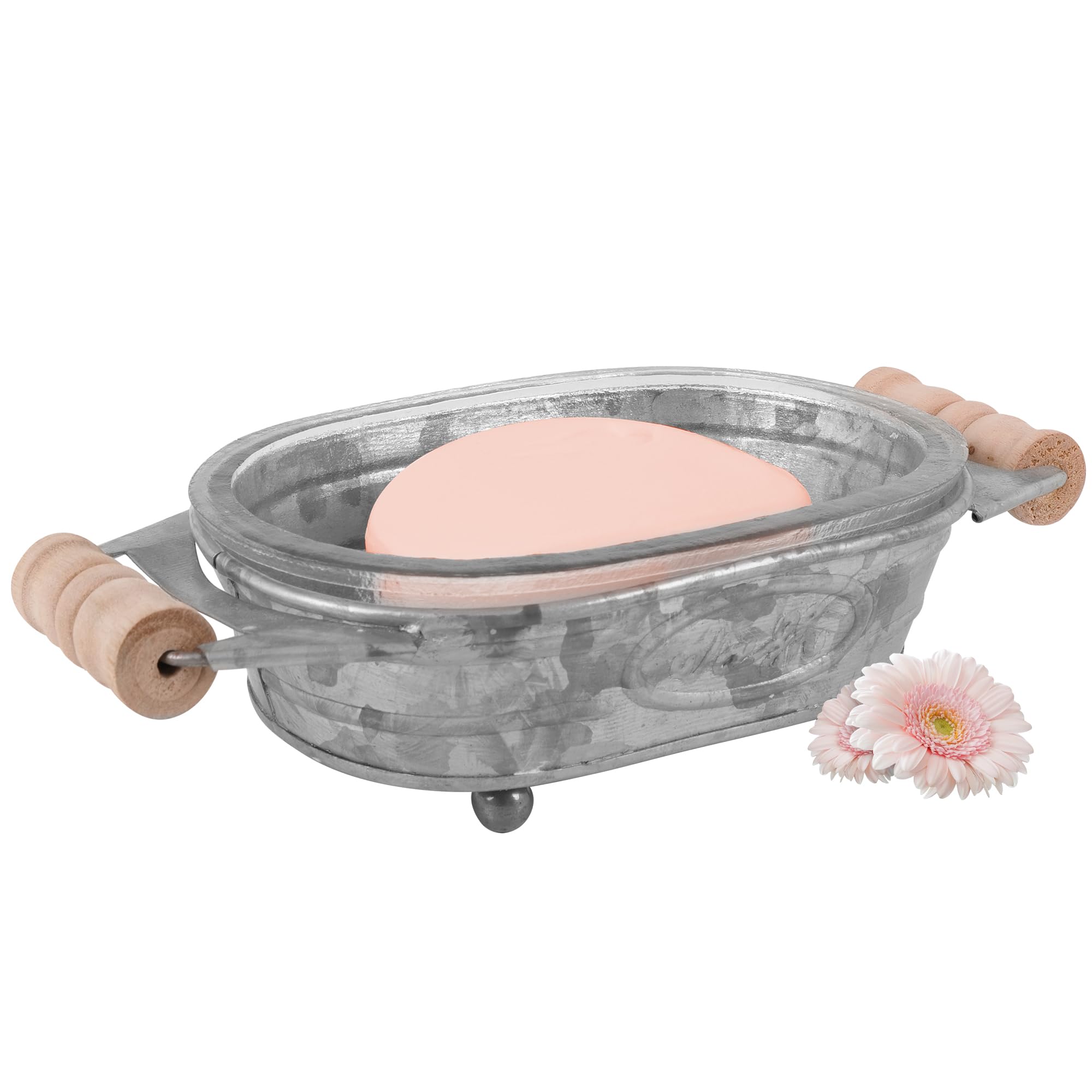 Autumn Alley Galvanized Farmhouse Soap Dish For Bathroom - Fun Kitchen Soap Tray - Farmhouse Bathroom Accessories - Rustic Soap