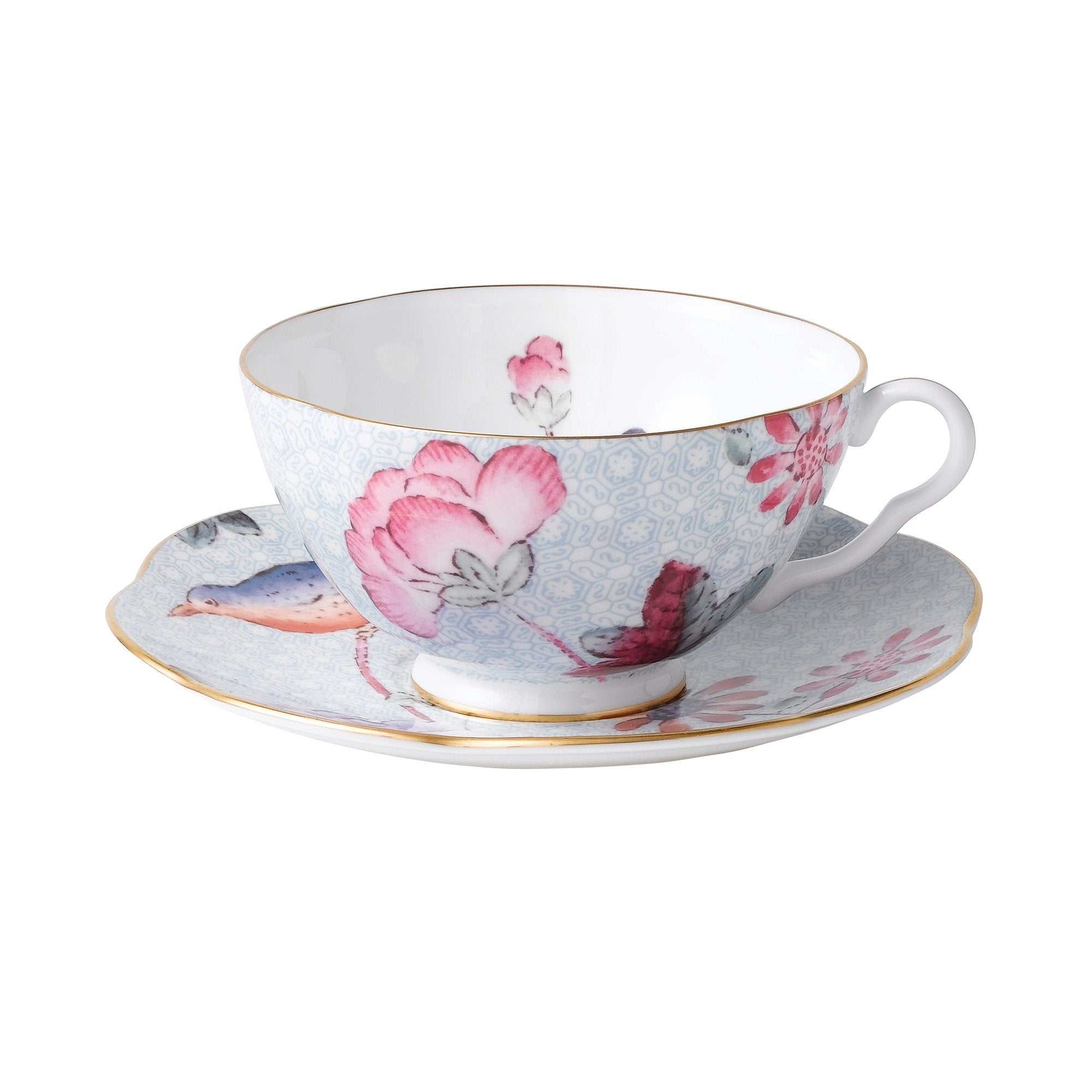 Wedgwood Cuckoo Teacup & Saucer Set, 1 Count (Pack Of 1), Blue