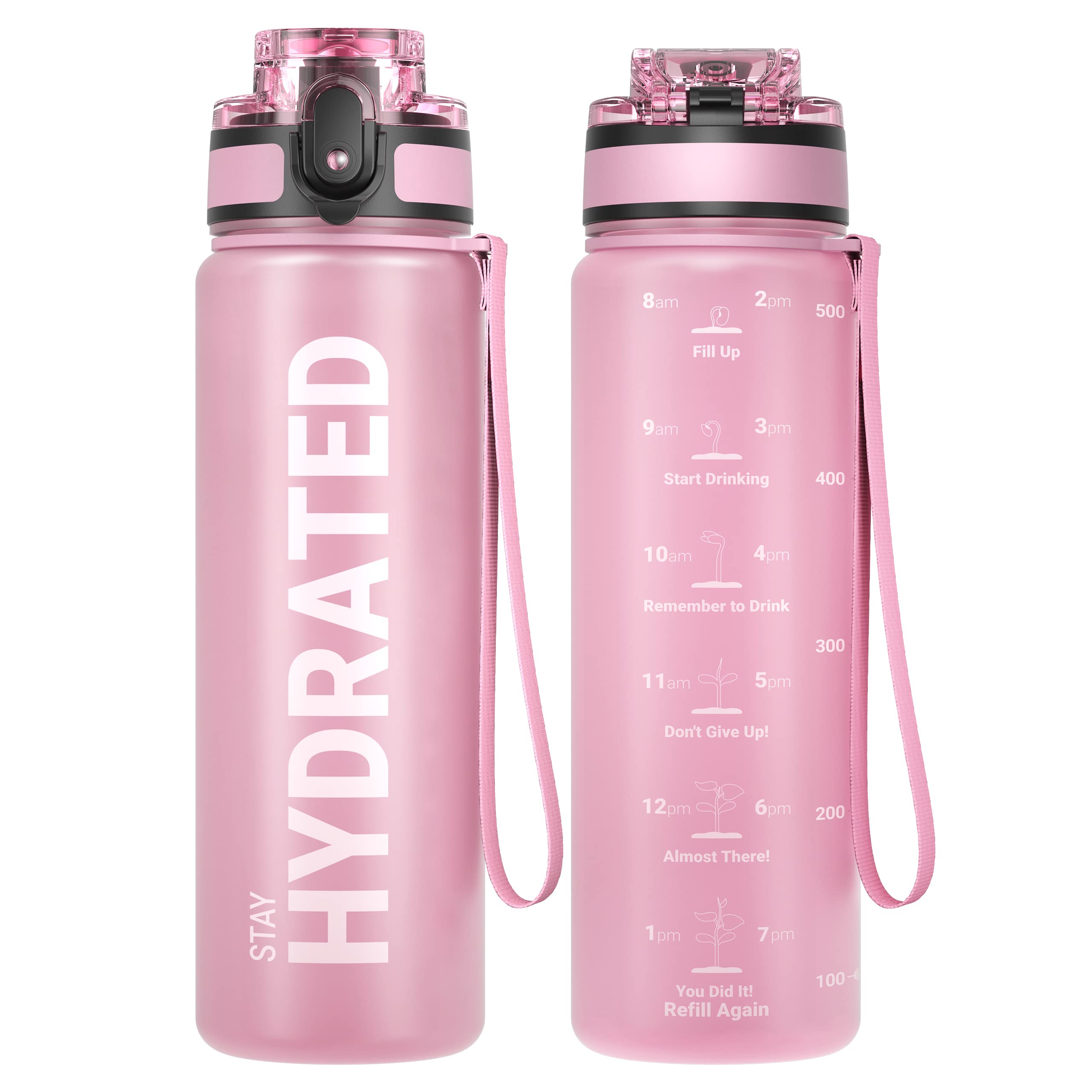 Sahara Sailor Water Bottles, 17Oz Motivational Sports Water Bottle With Time Marker - Times To Drink - Tritan, Bpa Free, Wide Mo