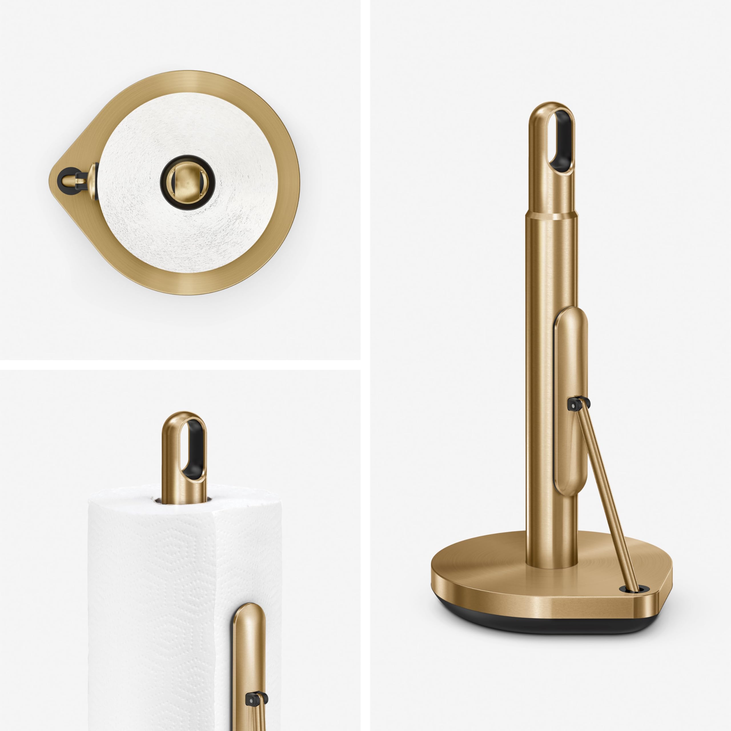 Simplehuman Tension Arm Paper Towel Holder, Brass Stainless Steel, Gold