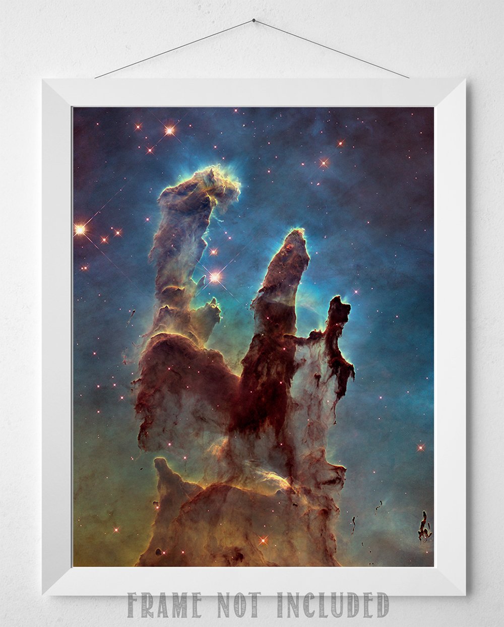 Astronomy Poster - Pillars Of Creation - Photo from Hubble Space Telescope - 11x14 Unframed Art Print - Vintage Posters Dark Academia  Space Poster for Astronomers Space Exploration Enthusiasts