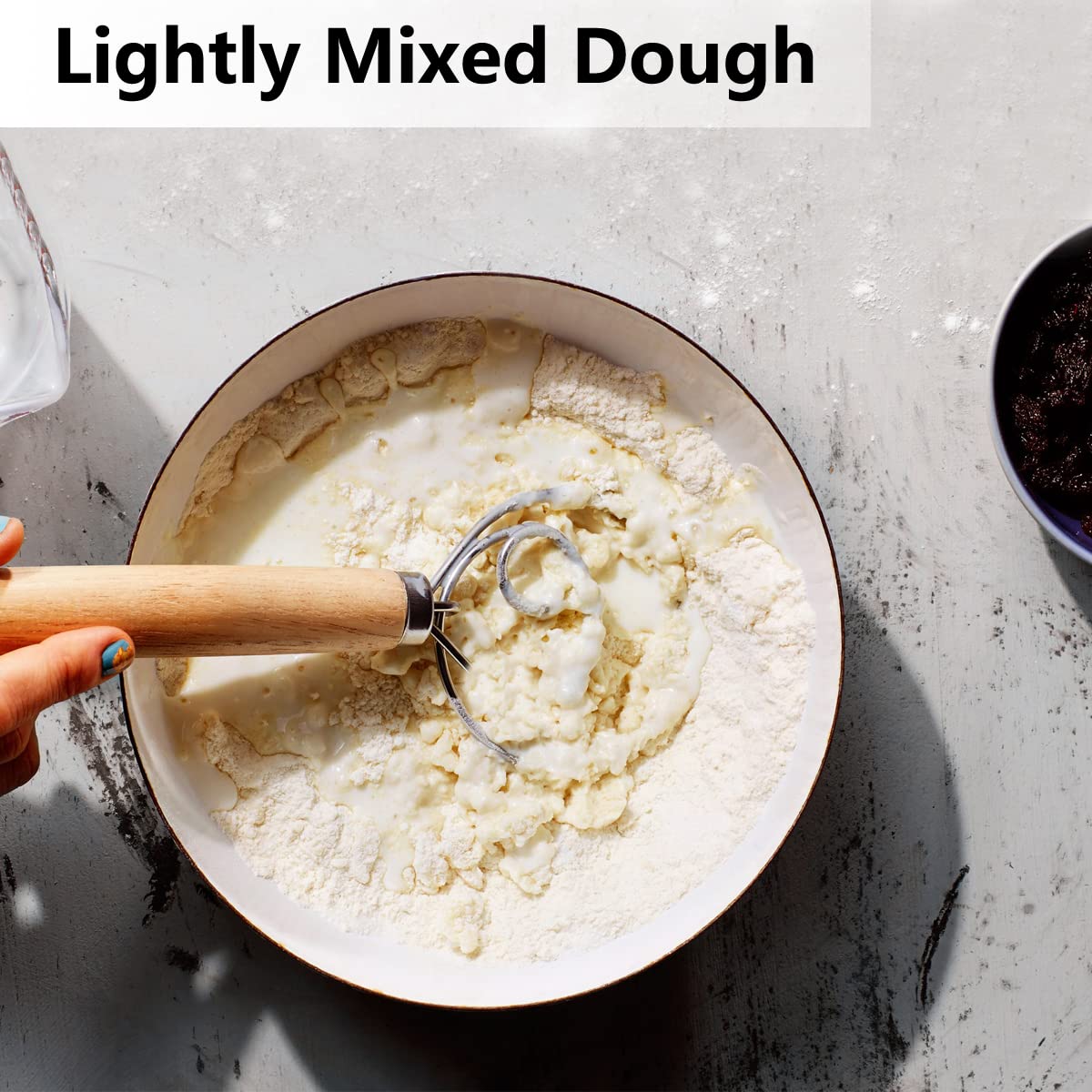 Danish Dough Whisk, Dutch Style Bread Whisk For Sourdough Cooking Kitchen With Stainless Steel Danish Sourdough Whisk Bread Mixe