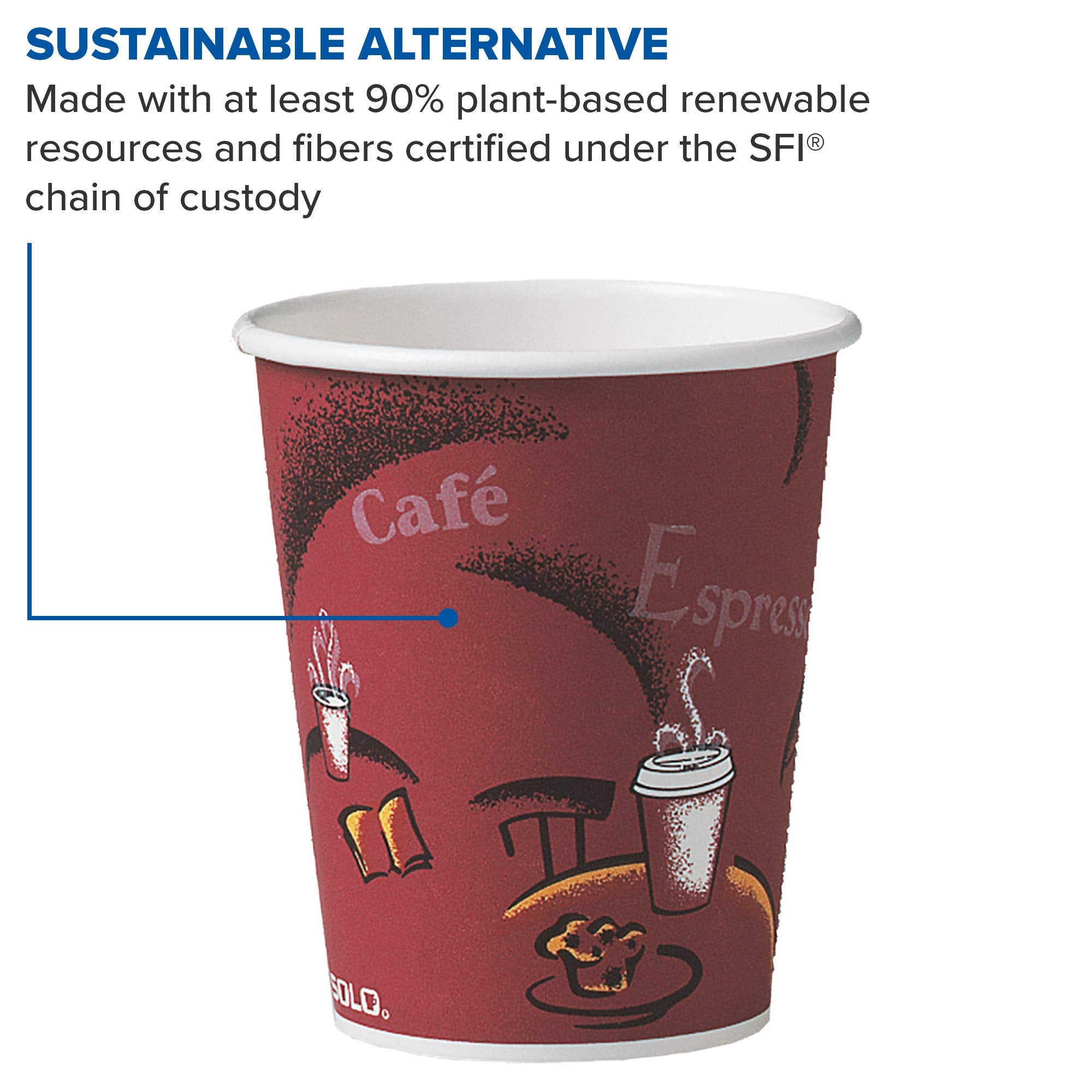 Solo 370Si-0041 10 Oz Bistro Ssp Paper Hot Cup (Case Of 1000)