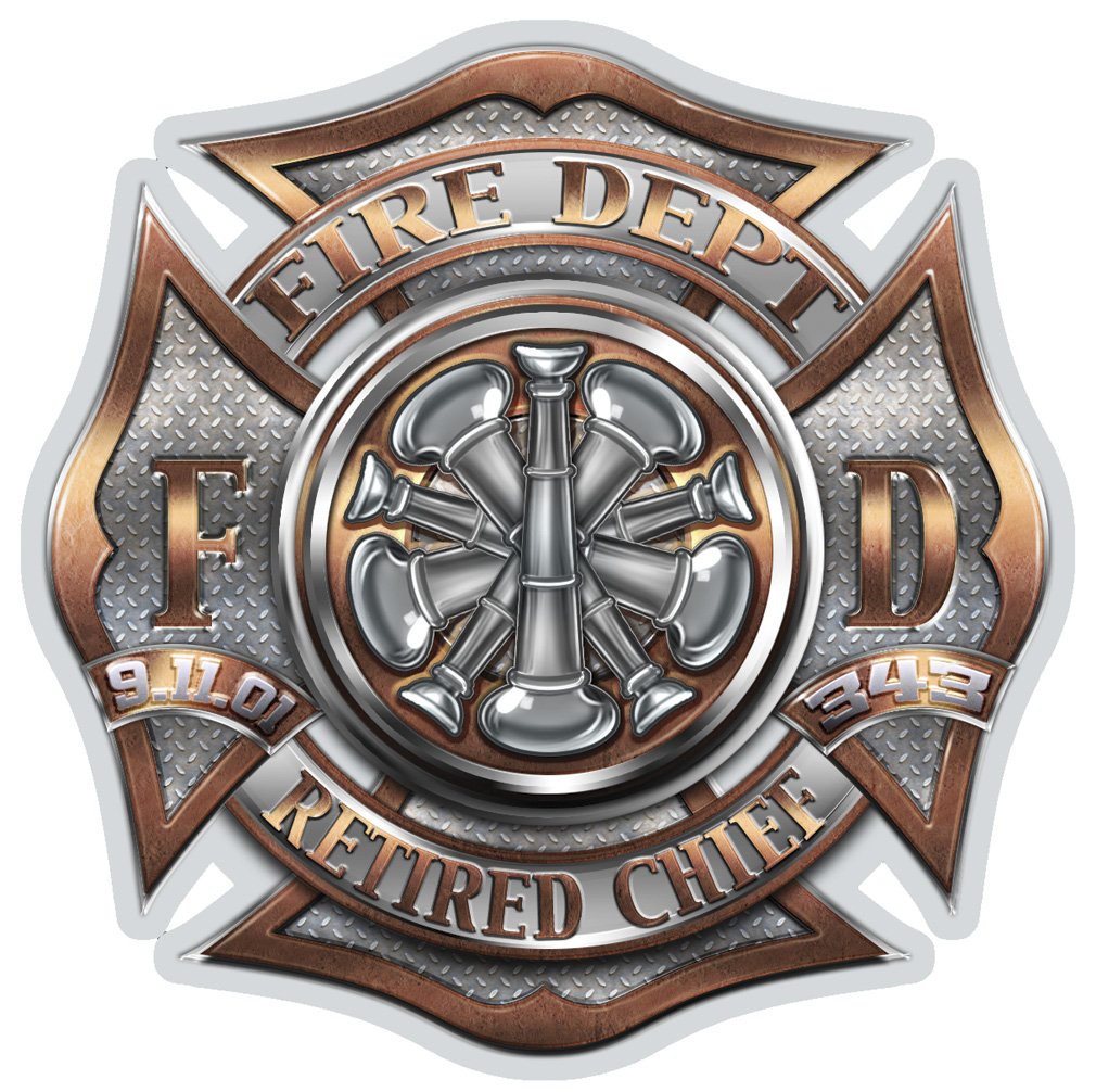Firefighter Ric Sticker Firefighter Decals, Show Your Pride With Our Retired Chief Patriotic D ...