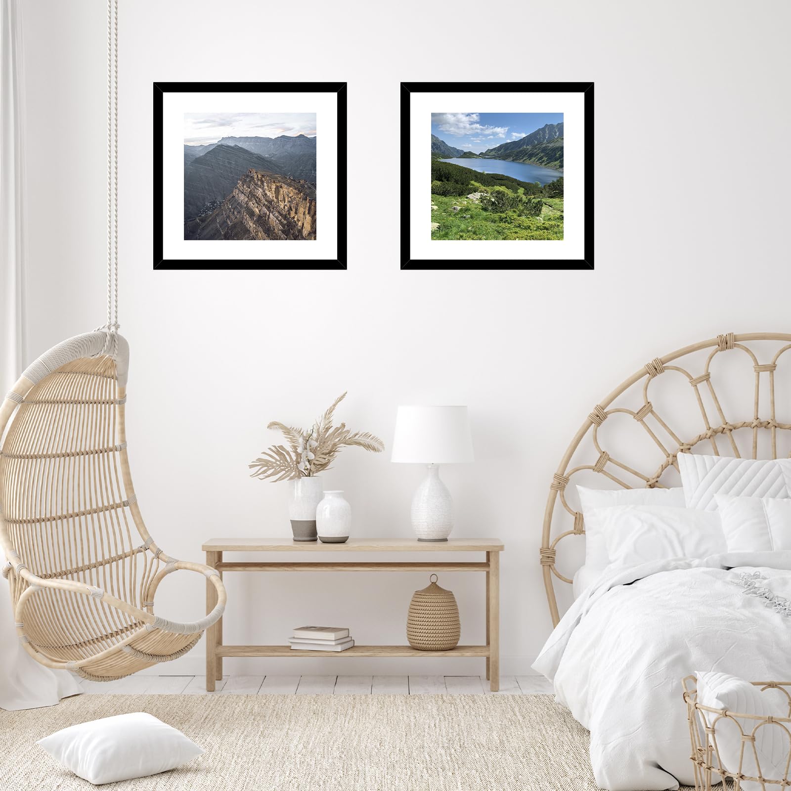 JCJMY 18x18 Picture Frame Black with 14x14 Mat, Display Photo 14x14 with Mat or 18 x 18 Without Mat, Wall Hanging Large 18x18 Po