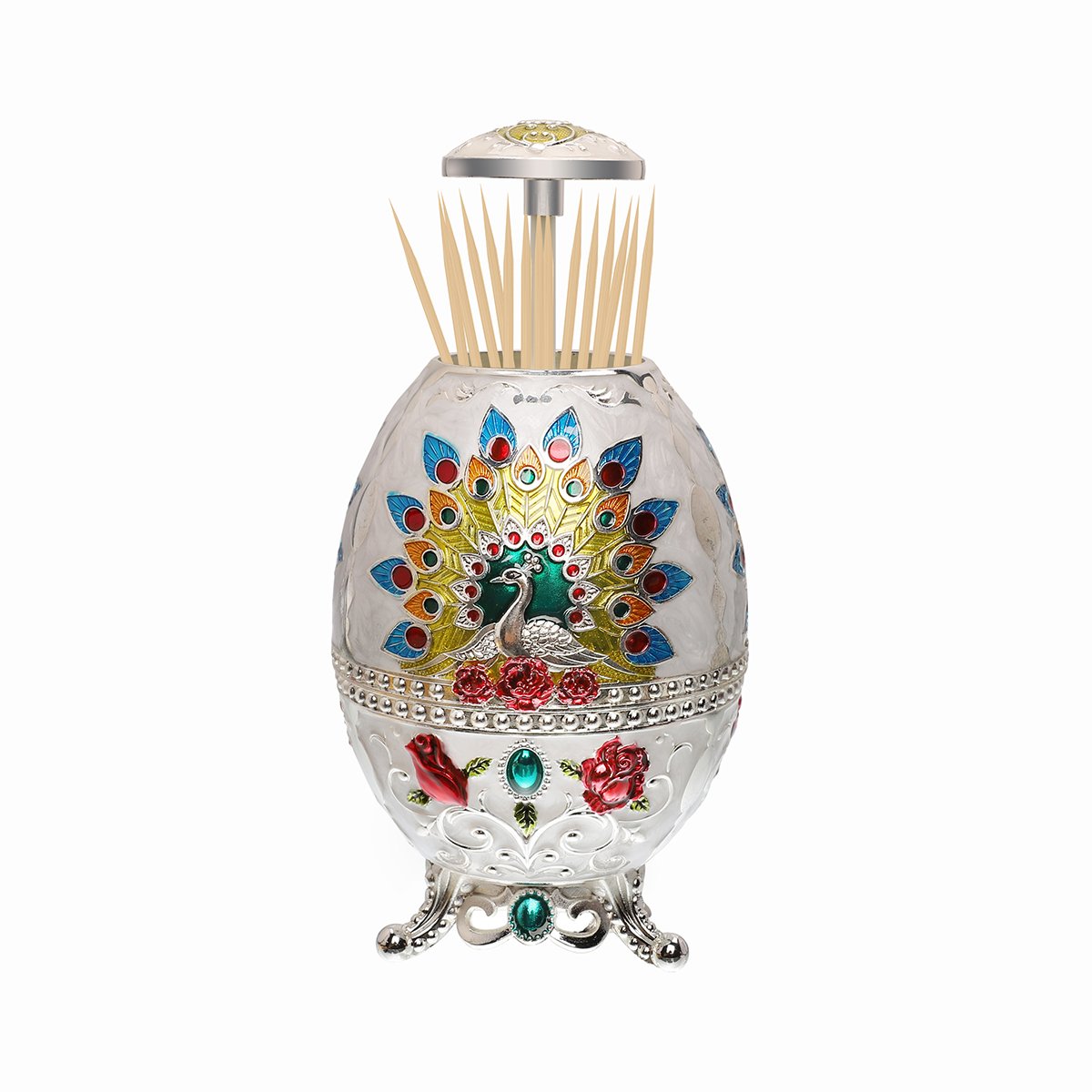 Lauyoo Portable Retractable Toothpick Holder With Bottle Opener Automatic Retro Pop Up Toothpick Dispenser Toothpicks Case Stora