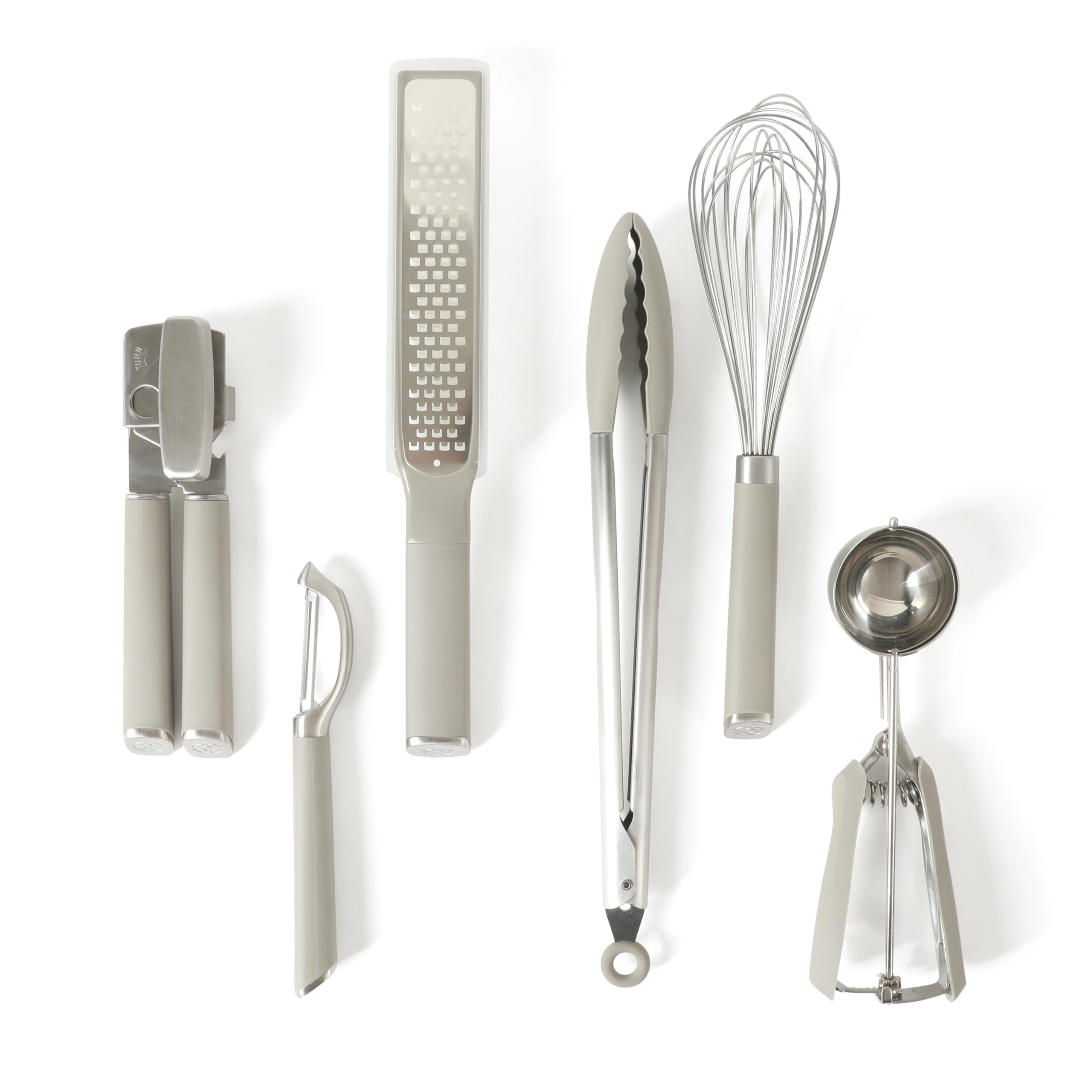 Calphalon Edge 6Piece Stainless Steel Kitchen Tool & Gadget Set, Kitchen Utensil Set with Silicone Accent, Can opener, Straight