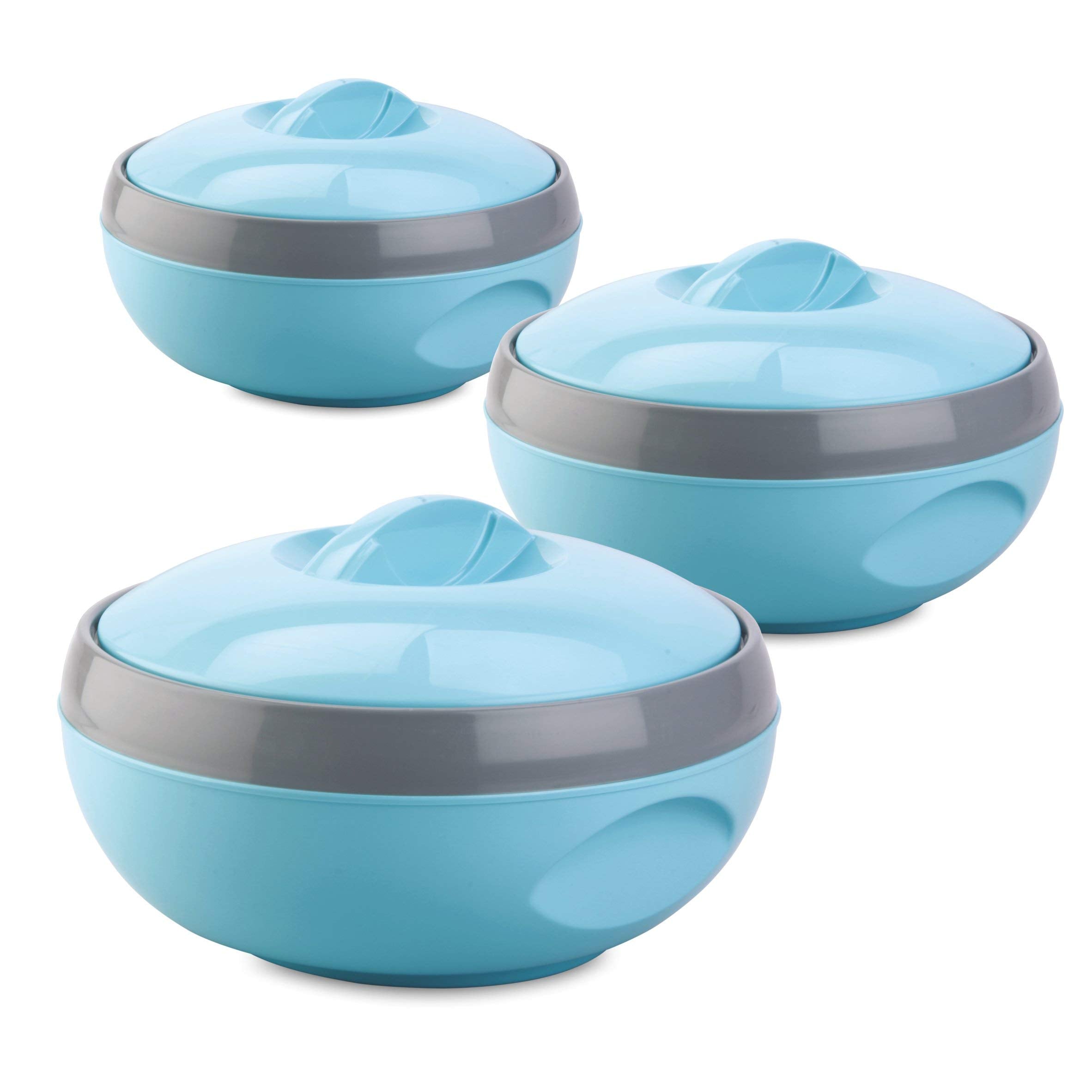 Asian Inner Steel Casserole (600 Ml, 1000 Ml, 1500 Ml) Gift Set Of 3,| Pu Insulated | Bpa Free | Food Grade | Easy To Carry | Ea
