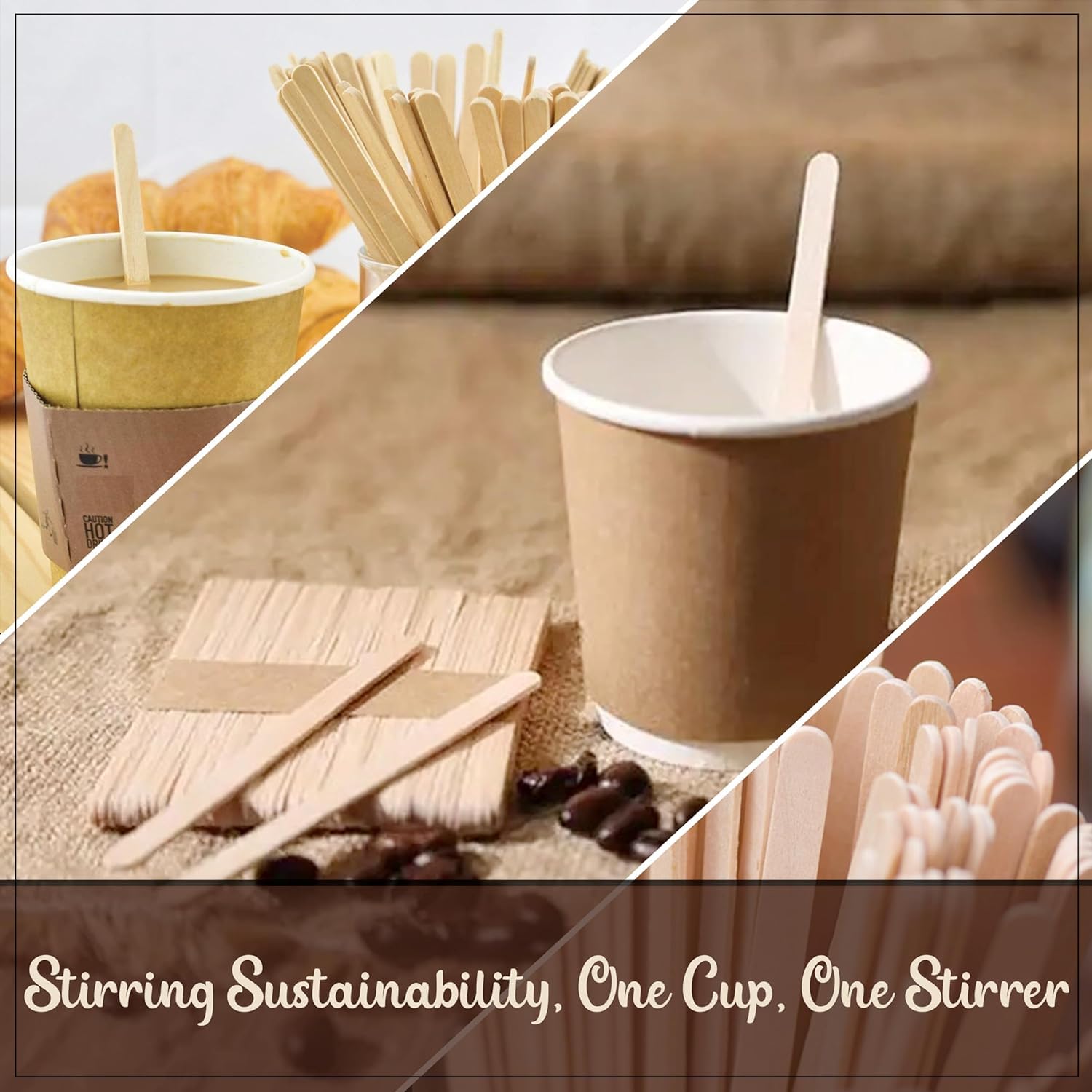 7'' Wooden Coffee Stirrer, Wood Stir Sticks With Round Ends - Pack Of 1,000Ct