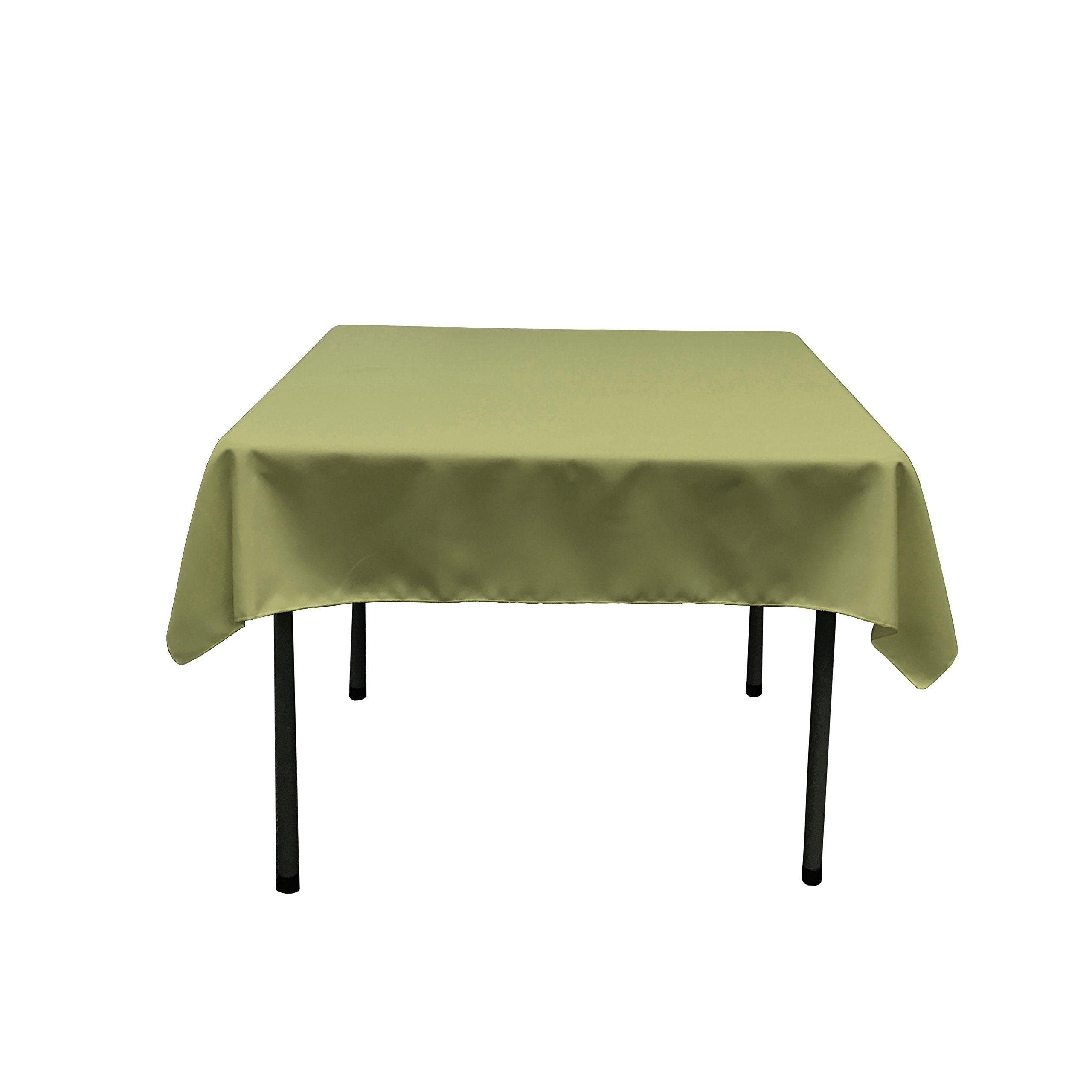 LA Linen Polyester Poplin Square Tablecloth  52 by 52-Inch  Dark Sage