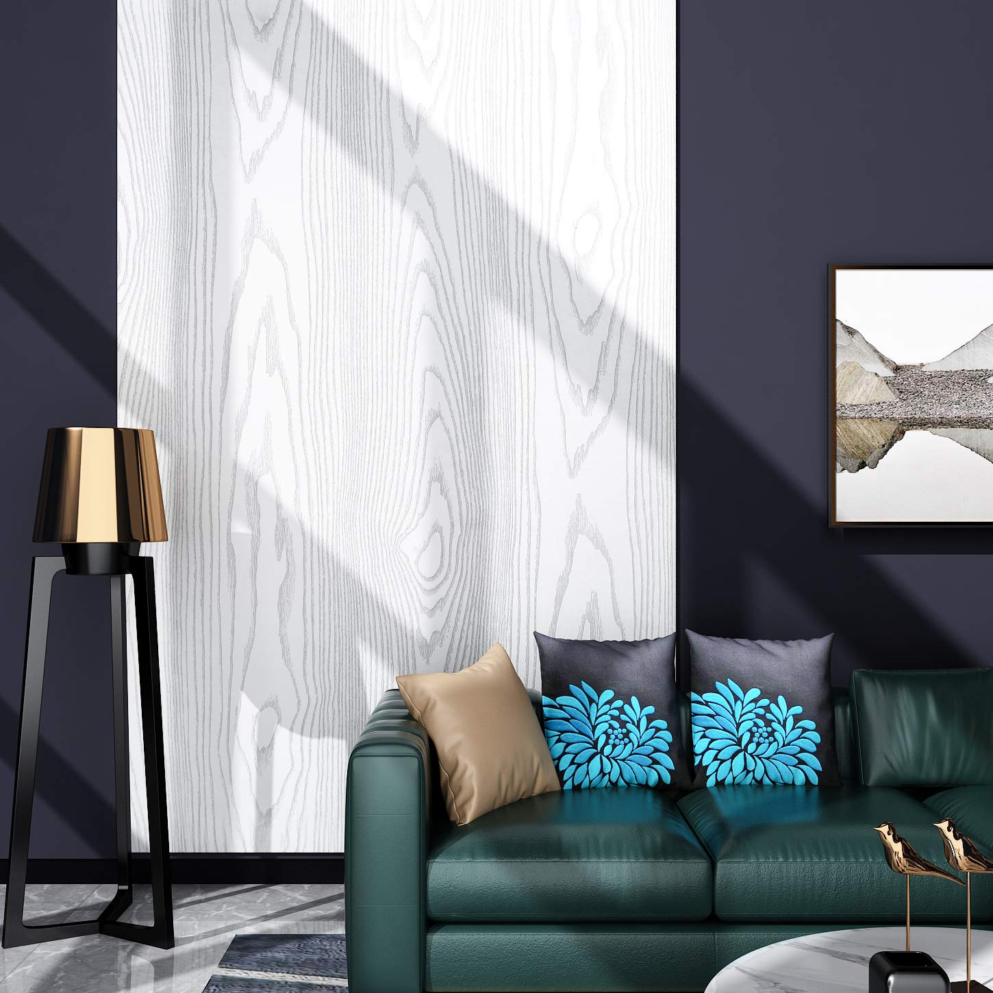 Livelynine 15.8 X197 Inch White Wood Contact Paper For Cabinets Countertop Peel And Stick Wood Wallpaper Self Adhesive Shelf Lin