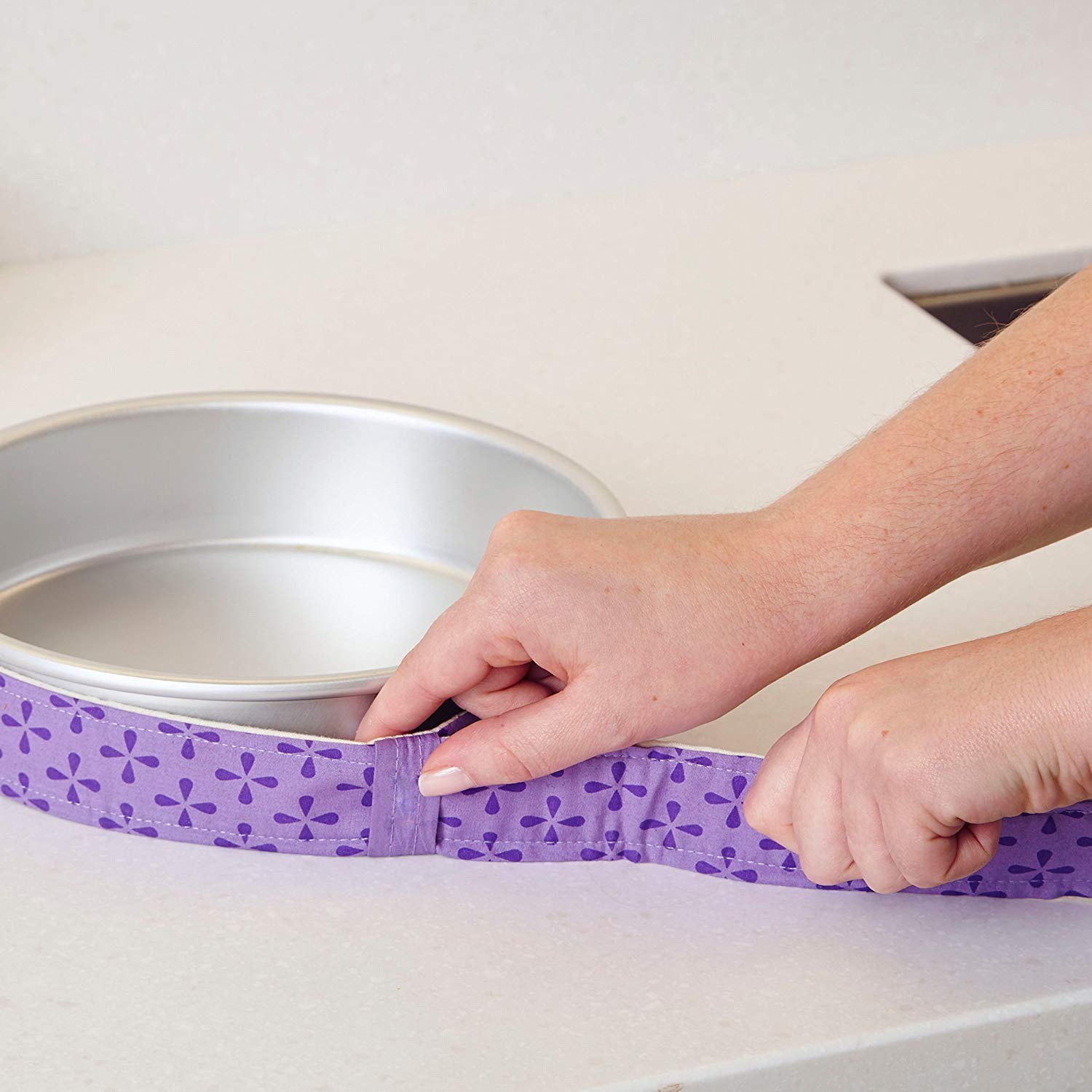 Mity Rain 4-Piece Cake Pan Dampen Strips, Super Absorbent Thick Cotton Strips For Baking, Cake Leveler And Baking Supplies