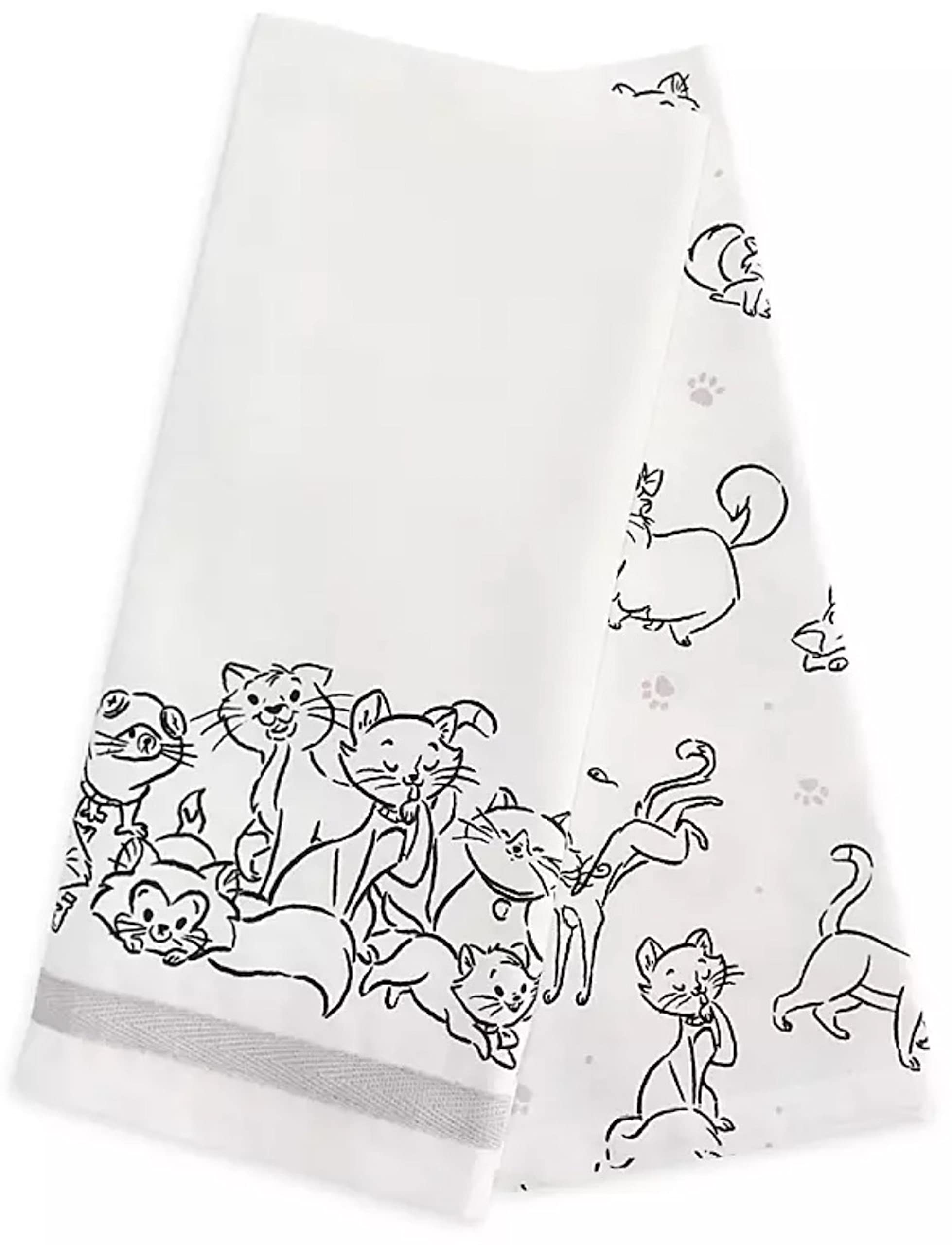 Disney Parks Exclusive - Set Of 2 Kitchen Dish / Hand Towels - Cats
