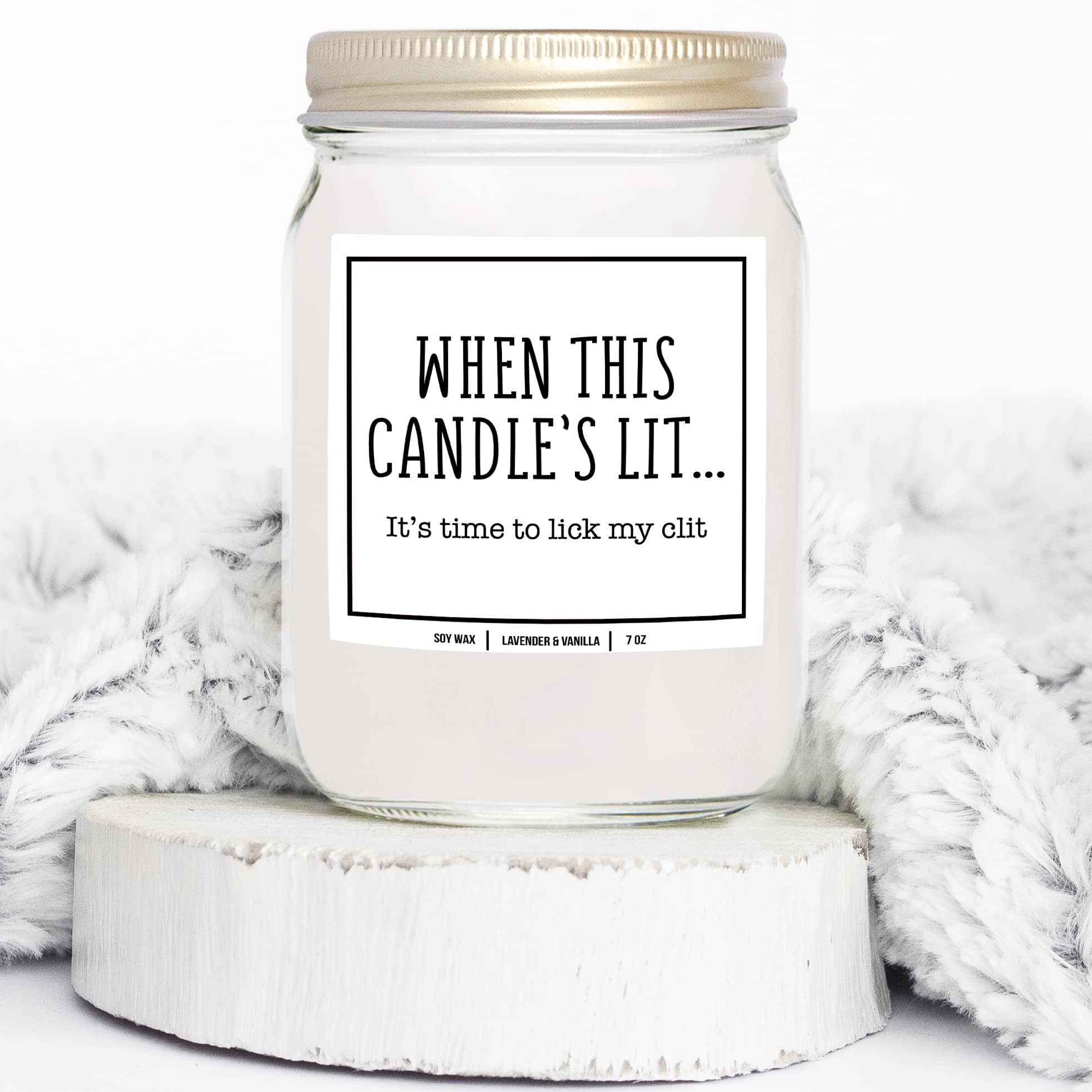 YouNique Designs When This Candle is Lit Its Time to Lick, 7 Ounces, Candles for Romantic Night, Naughty Candles for Him, Mens C