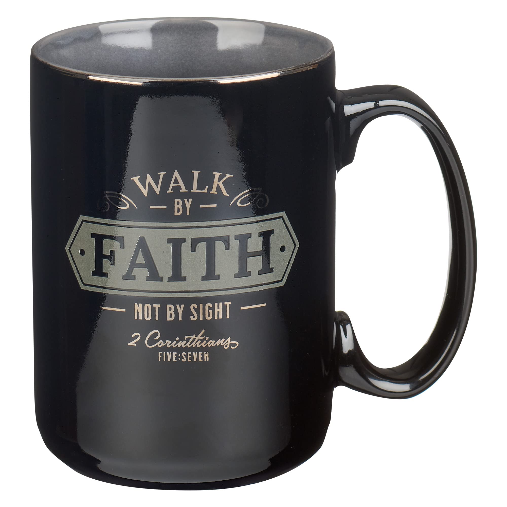 Christian Art Gifts Large Ceramic Bible Verse Coffee & Tea Mug For Men: Walk By Faith - 2 Corinthians 5:7 Inspirational Scriptur