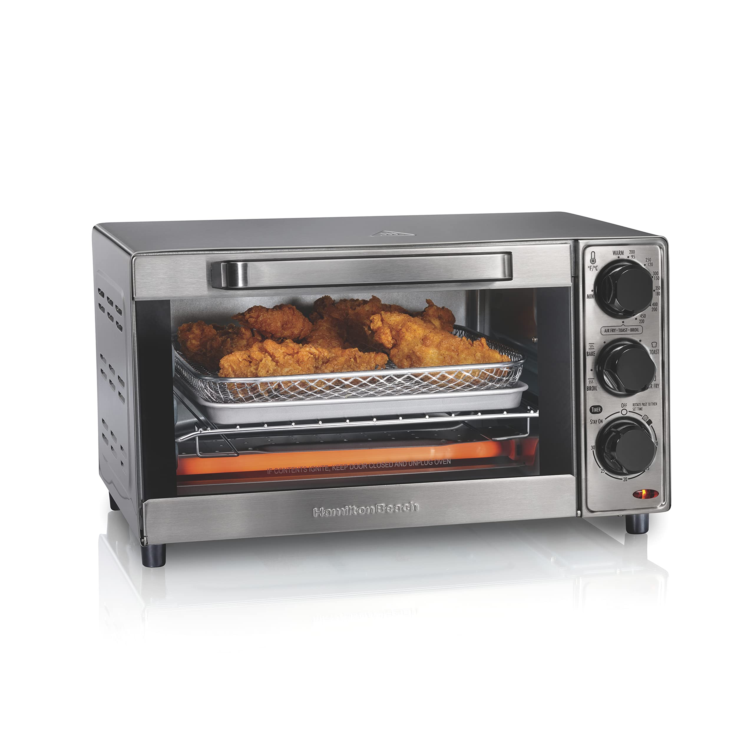 Hamilton Beach Sure-Crisp Air Fryer Toaster Oven Combo, Fits 9    Pizza, 4 Slice Capacity, Powerful Circulation, Auto Shutoff, S