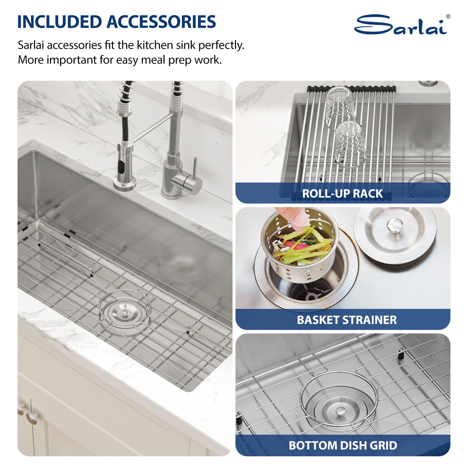 33 Kitchen Sink Undermount - Sarlai 33 x19 Inch Kitchen Sink Undermount Single Bowl Stainless Steel 16 Gauge Under Counter Sink Rectangular Deep Basin
