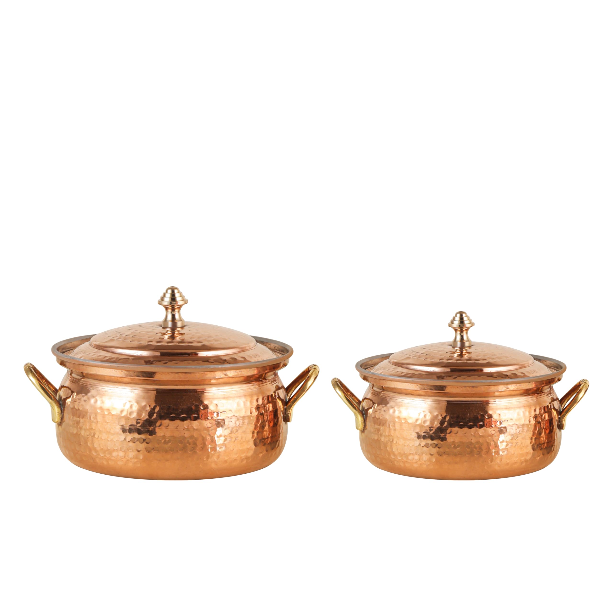 The Healing Store Handcrafted Pure Copper Handi For Cooking And Serving - Traditional Indian Copper Pot, Multipurpose Vessel, El