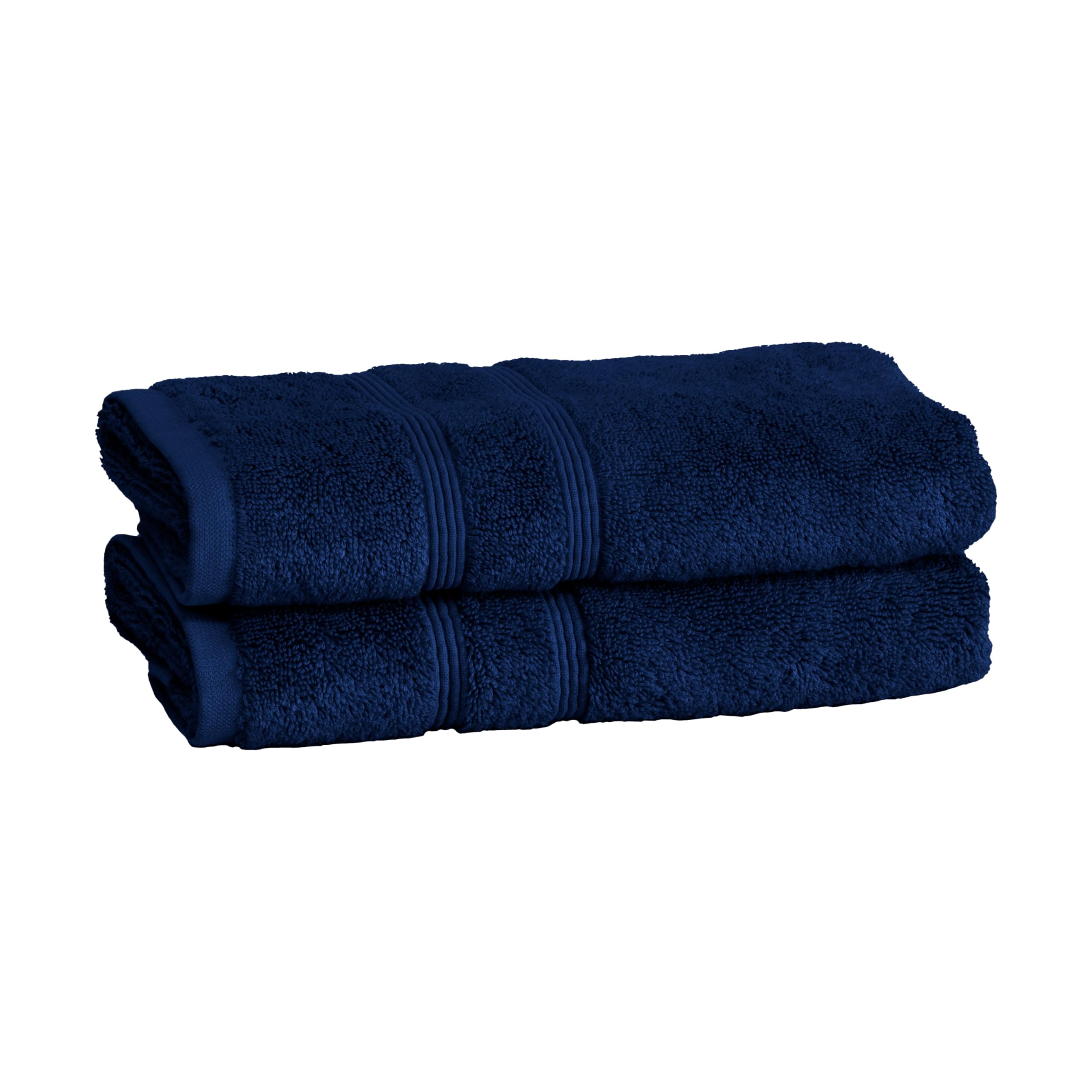 Mosobam 700 GSM Hotel Luxury Hand Towels 16X30  Set of 2  Navy Blue  Turkish Hand Towels  Viscose Made from Bamboo - Turkish Cotton