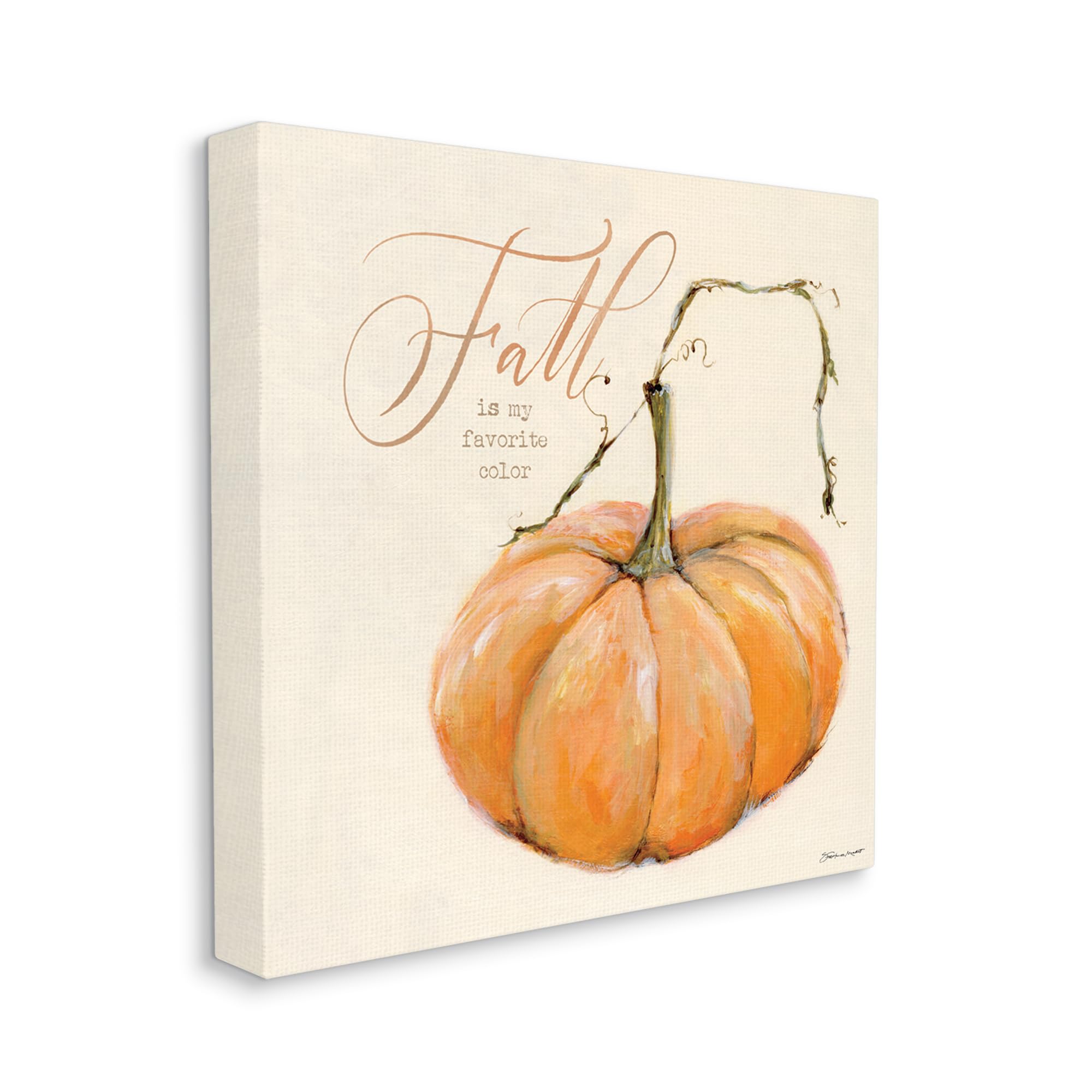 Stupell Industries Fall Is My Favorite Color Orange Pumpkin Seasonal Word Design, Designed By Stephanie Workman Marrott Wall Art