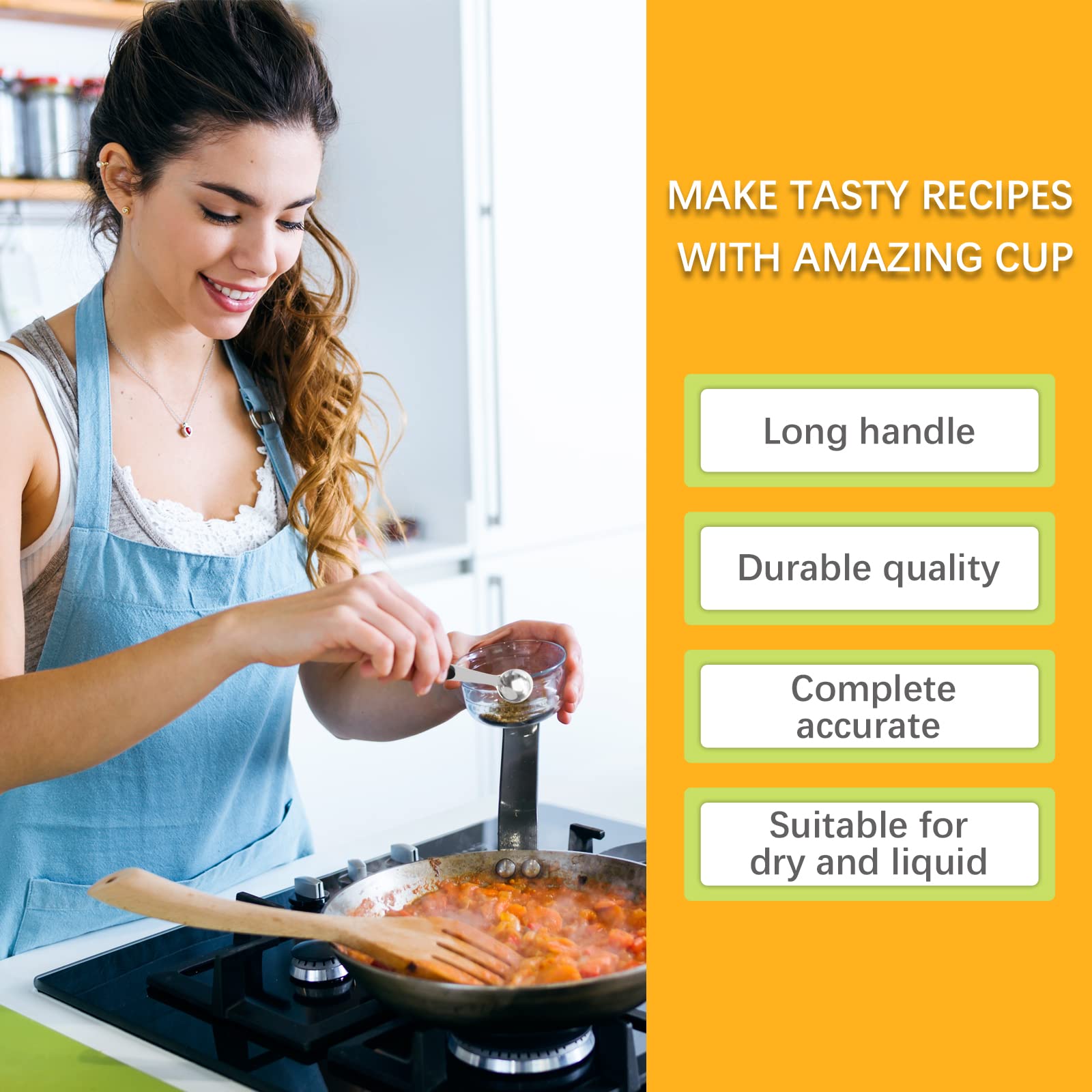 Leifeny 1 Tsp(1/3 Tbsp | 5 Ml |5 Cc| 1/6 Oz) Single Measuring Spoon, Stainless Steel Individual Spoons, Long Handle Spoons Only