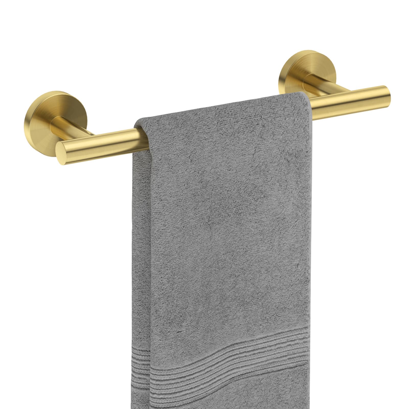 USHOWER Brushed Gold Towel Bar  9-Inch Towel Racks for Bathroom Wall-Mounted  SUS304 Stainless Steel Towel Rod Modern Home Decor (Total Length 12-Inch)
